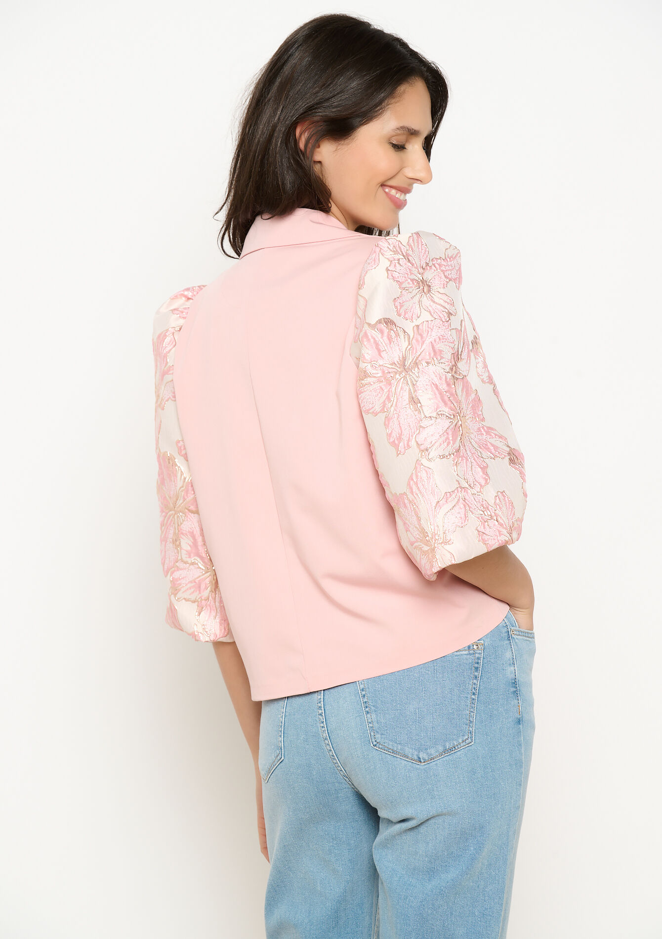 Jas met jacquardmouwen - LIGHT PINK - 09101062_1303