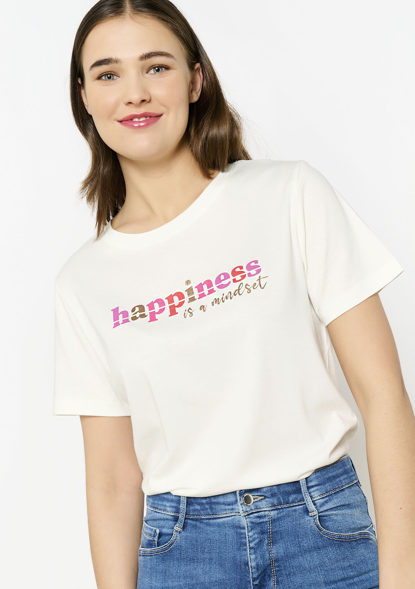 Katoenen T-shirt met kunstwerk, Katoenen T-shirt met kunstwerk - OFFWHITE - 02301673_1001