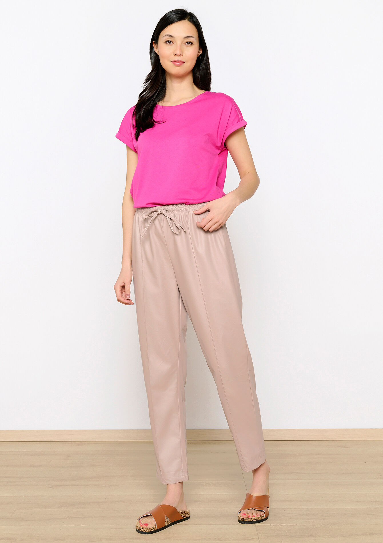 Pantalon ample en similicuir, Pantalon ample en similicuir - LIGHT TAUPE - 06600828_2572