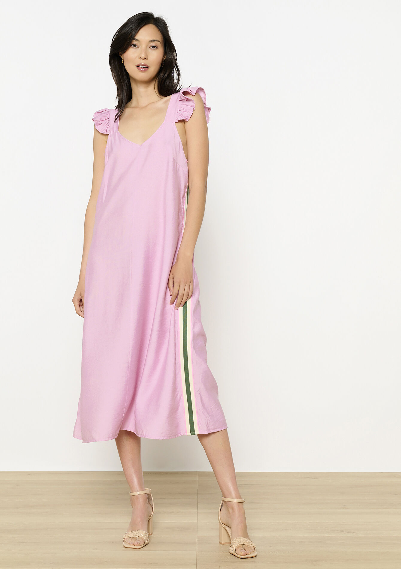 Ruffled maxi dress - LILAC BRIGHT - 08104165