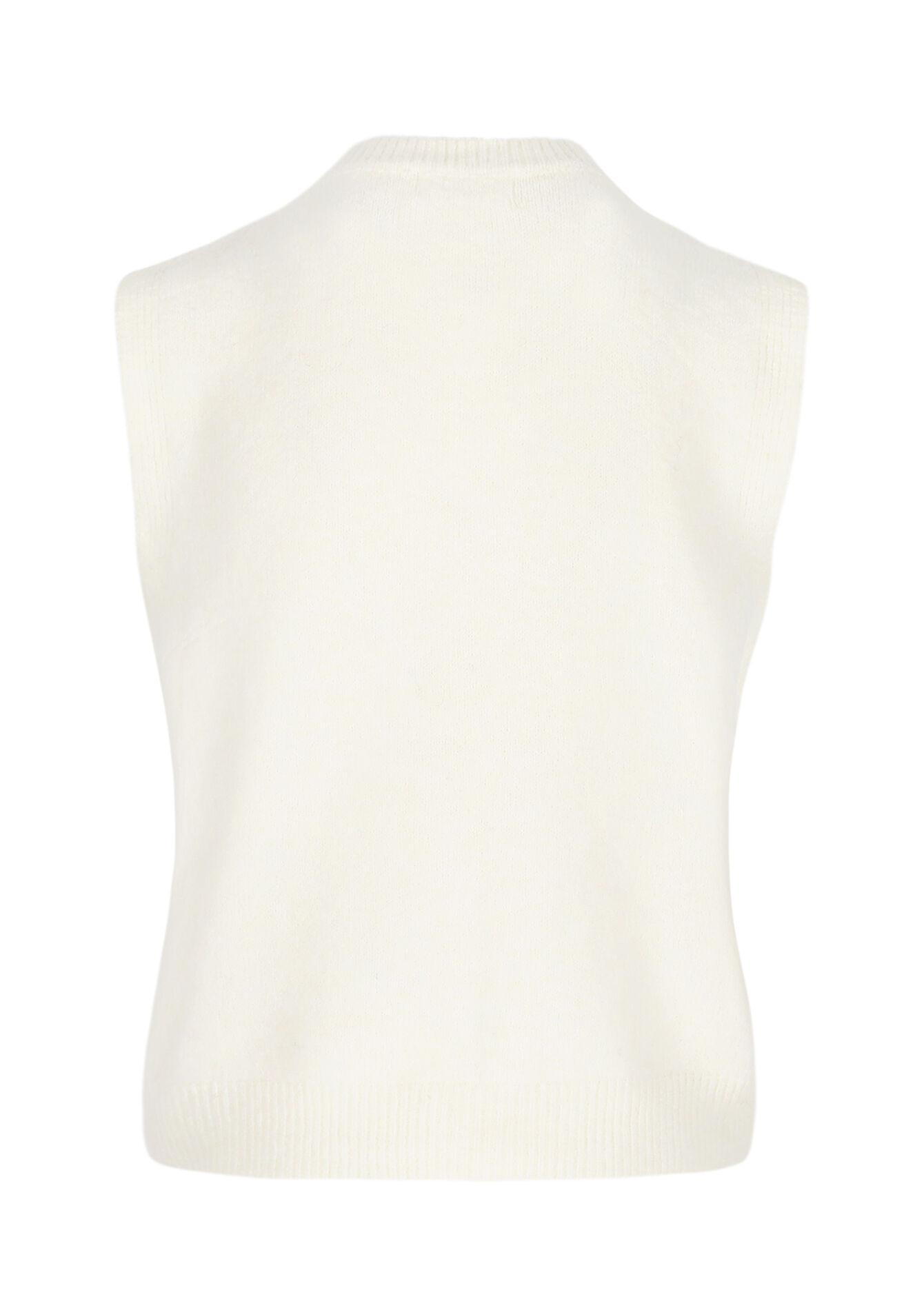 Mouwloze zachte cardigan met knopen - VANILLA WHITE - 04101322_1013