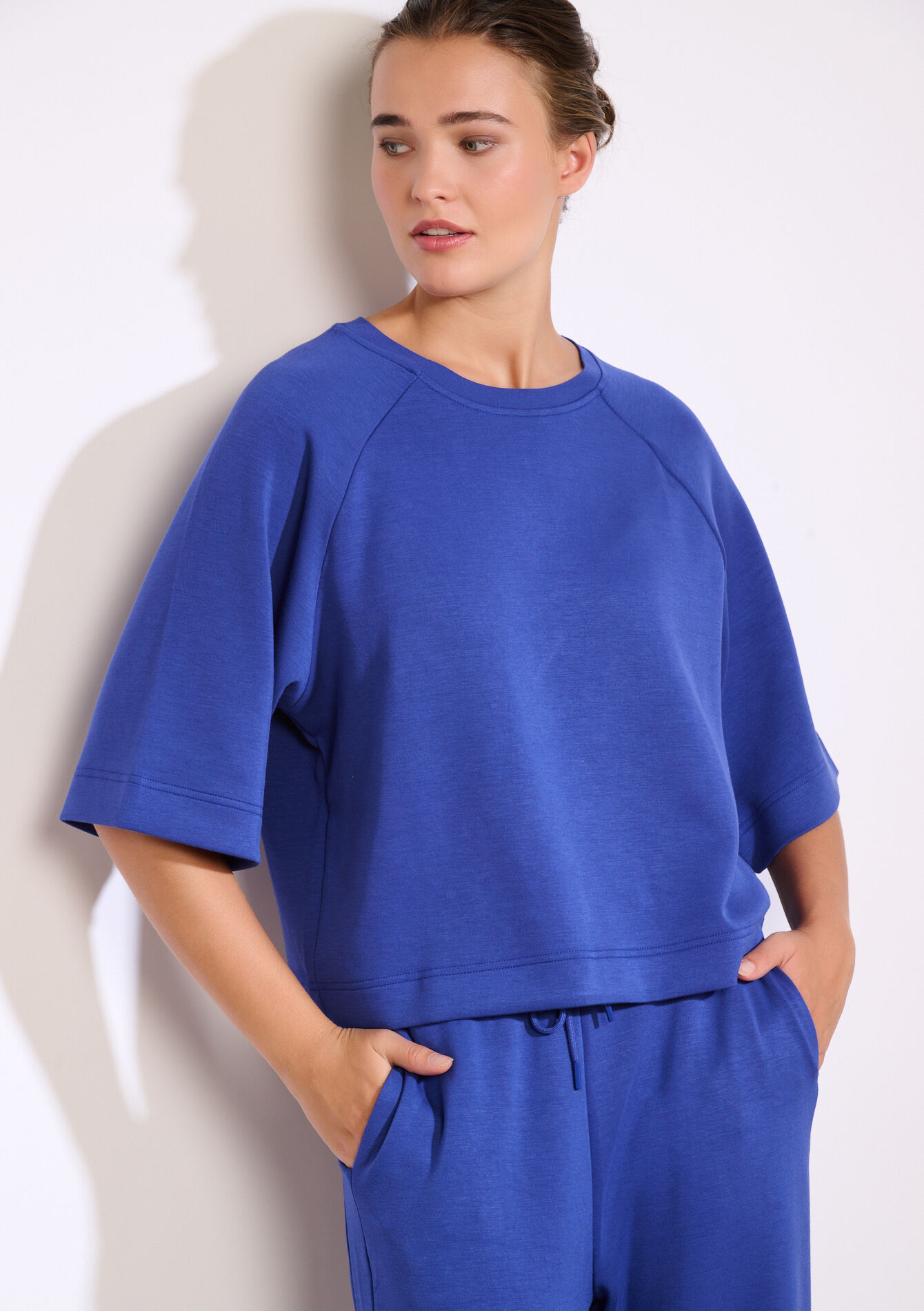 Sweat de sport bandes stylées, Sweat de sport bandes stylées - ELECTRIC BLUE - 15100377_1619