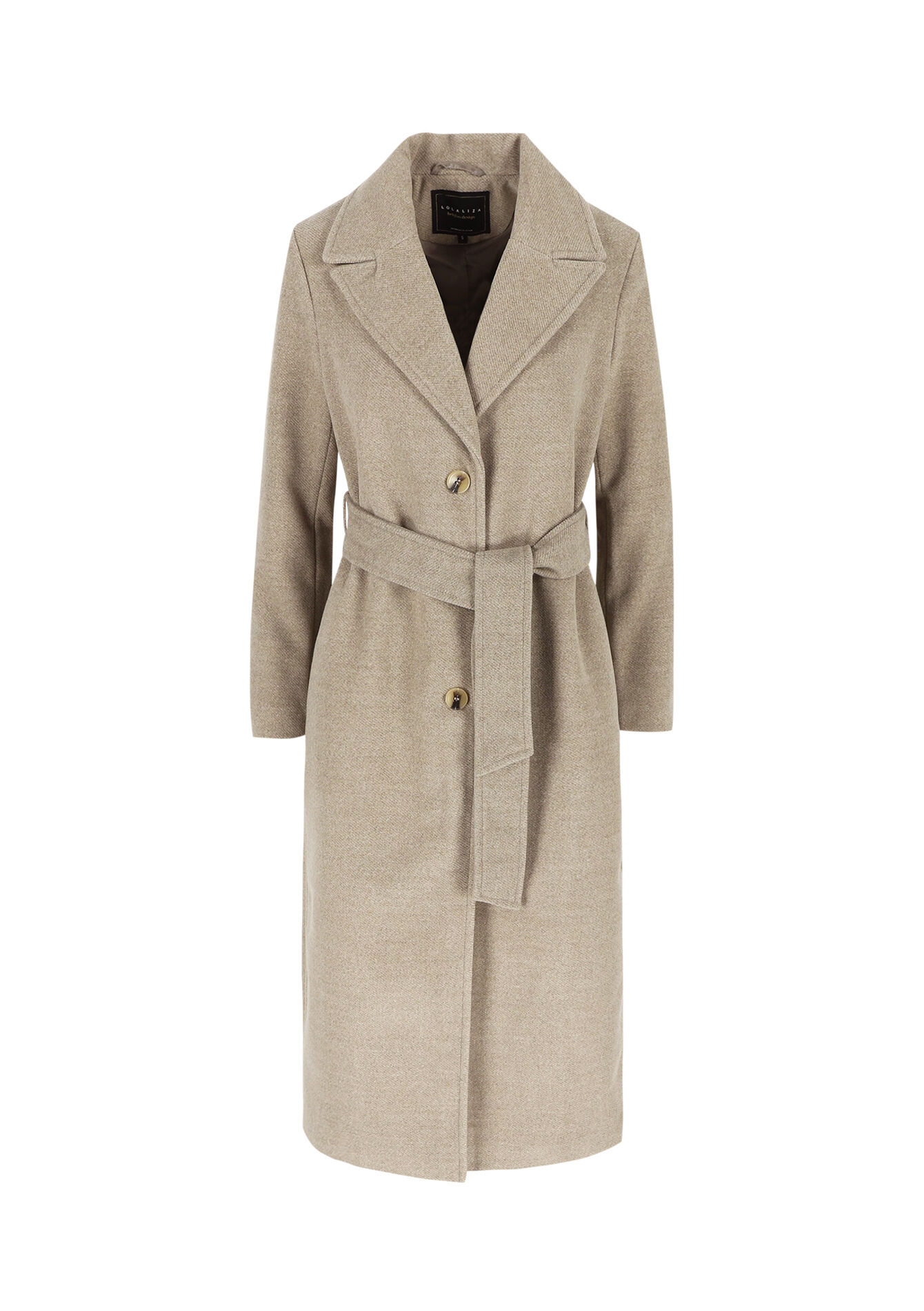 Lange jas met riem, Lange jas met riem - TAUPE - 23000673_1021