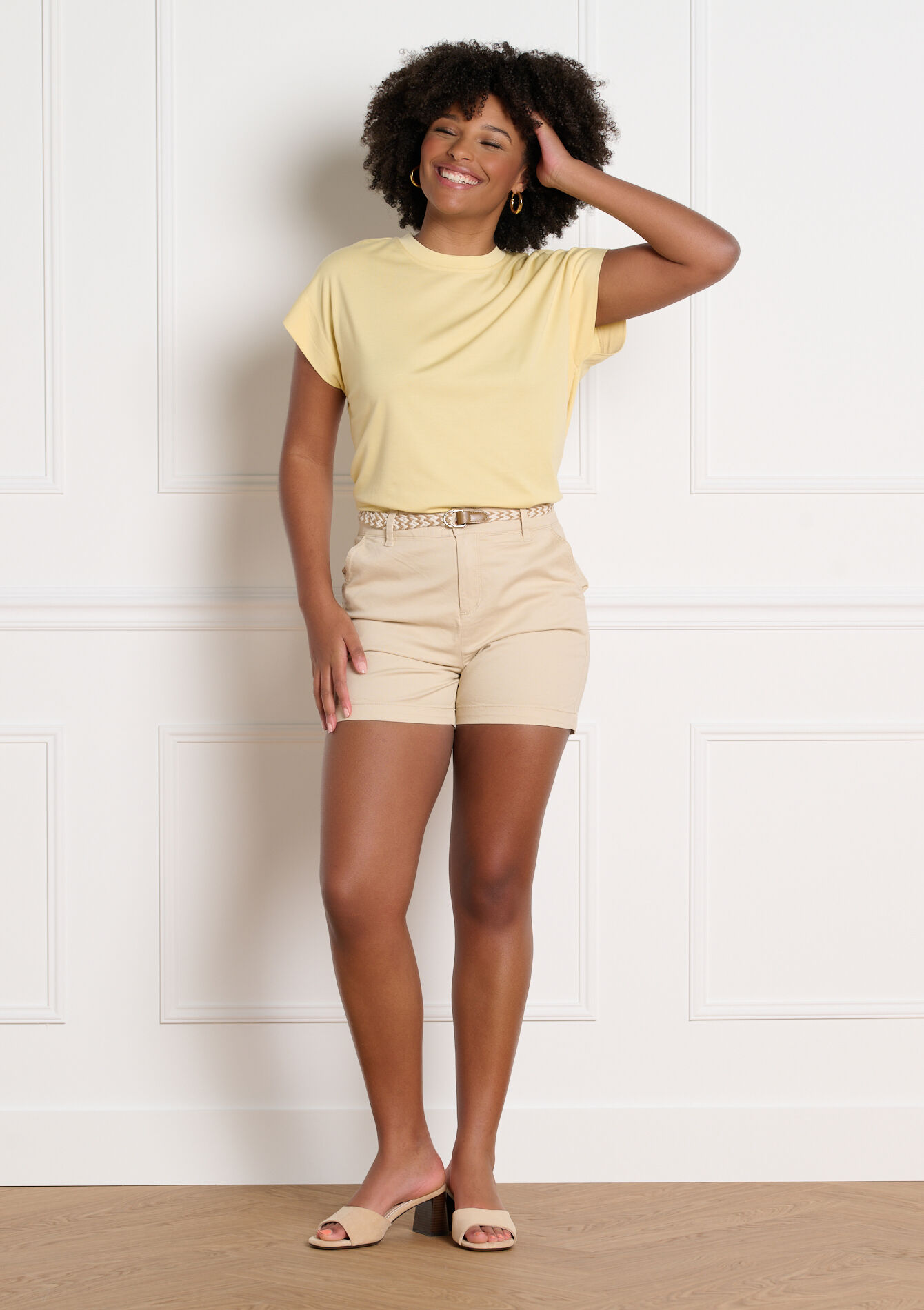 T-shirt manches courtes fluide - YELLOW PASTEL - 02301933_5004