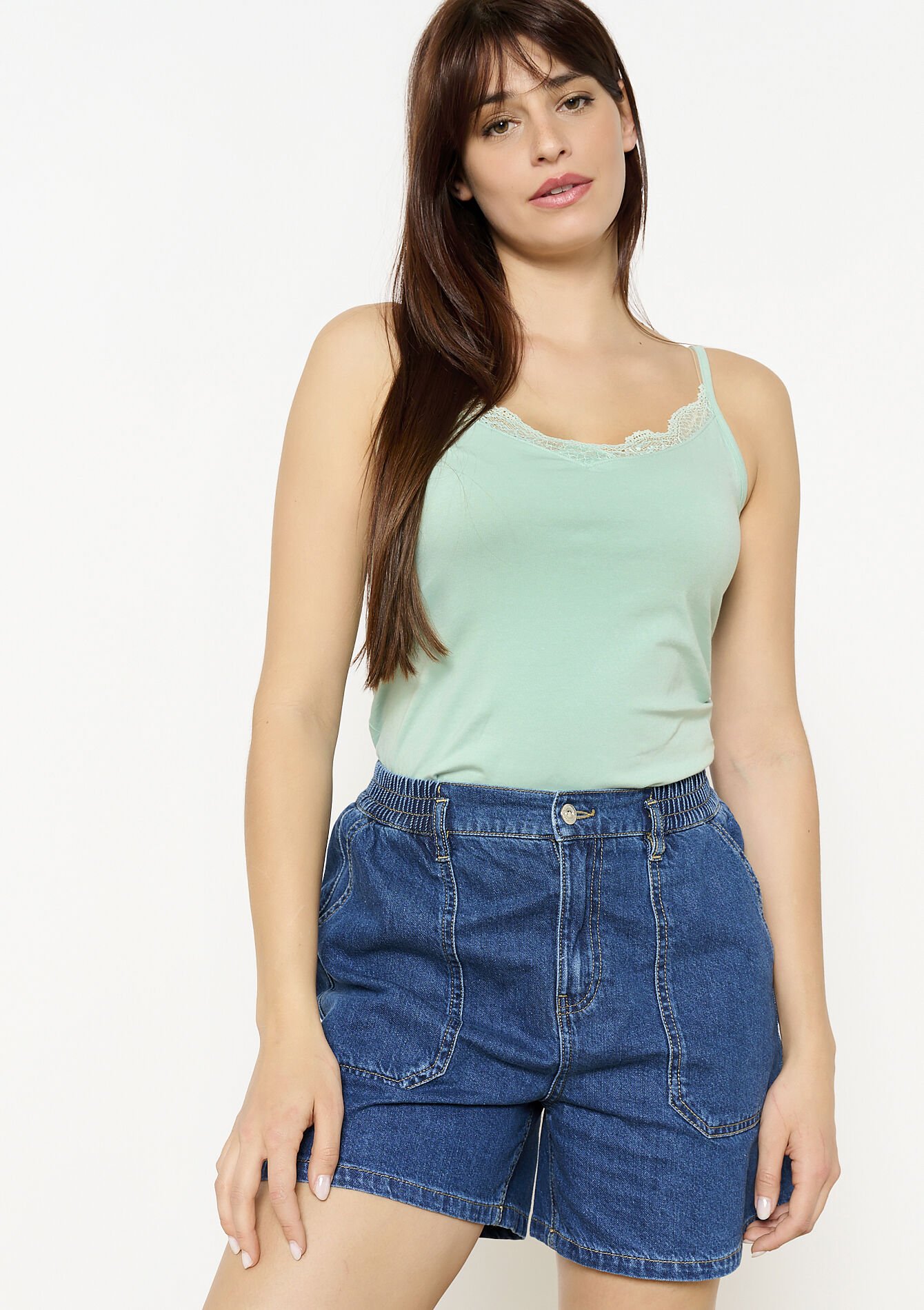 Camisole met kant, Camisole met kant - MINT GREEN - 02200472_1723