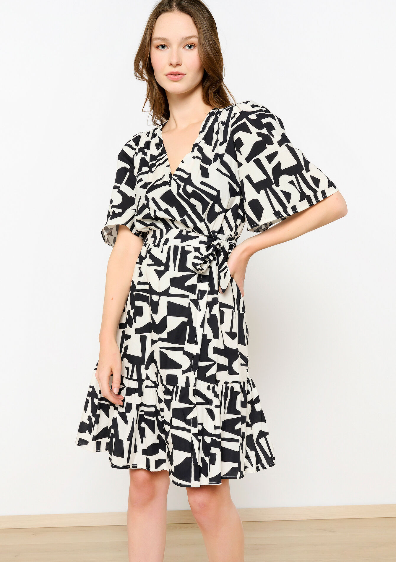 Robe cache-coeur à imprimé - OFFWHITE - 08103598_1001