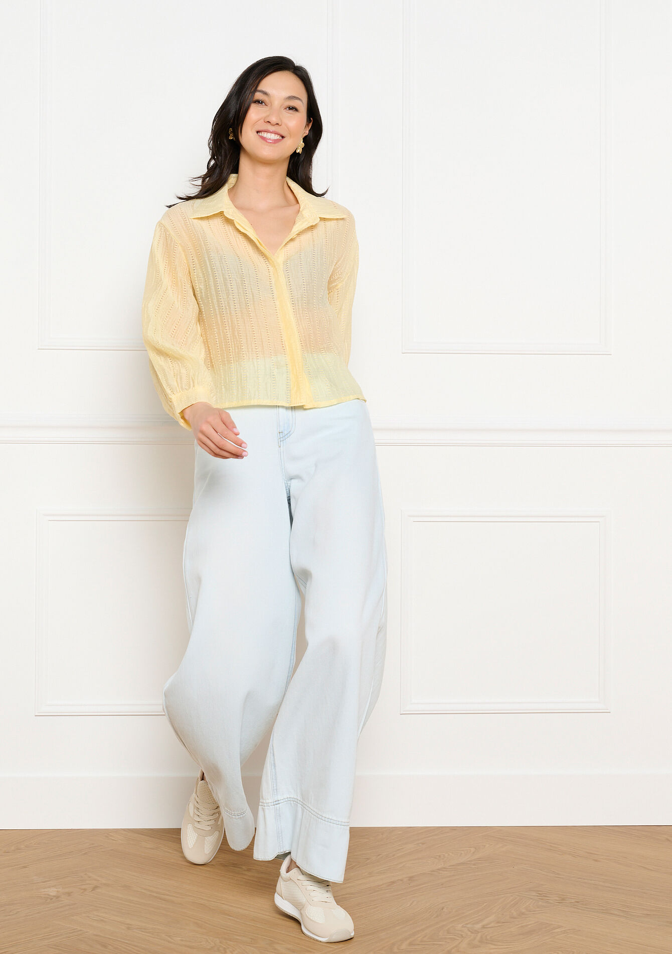 Chemise texturée légère - YELLOW PASTEL - 05703057_5004