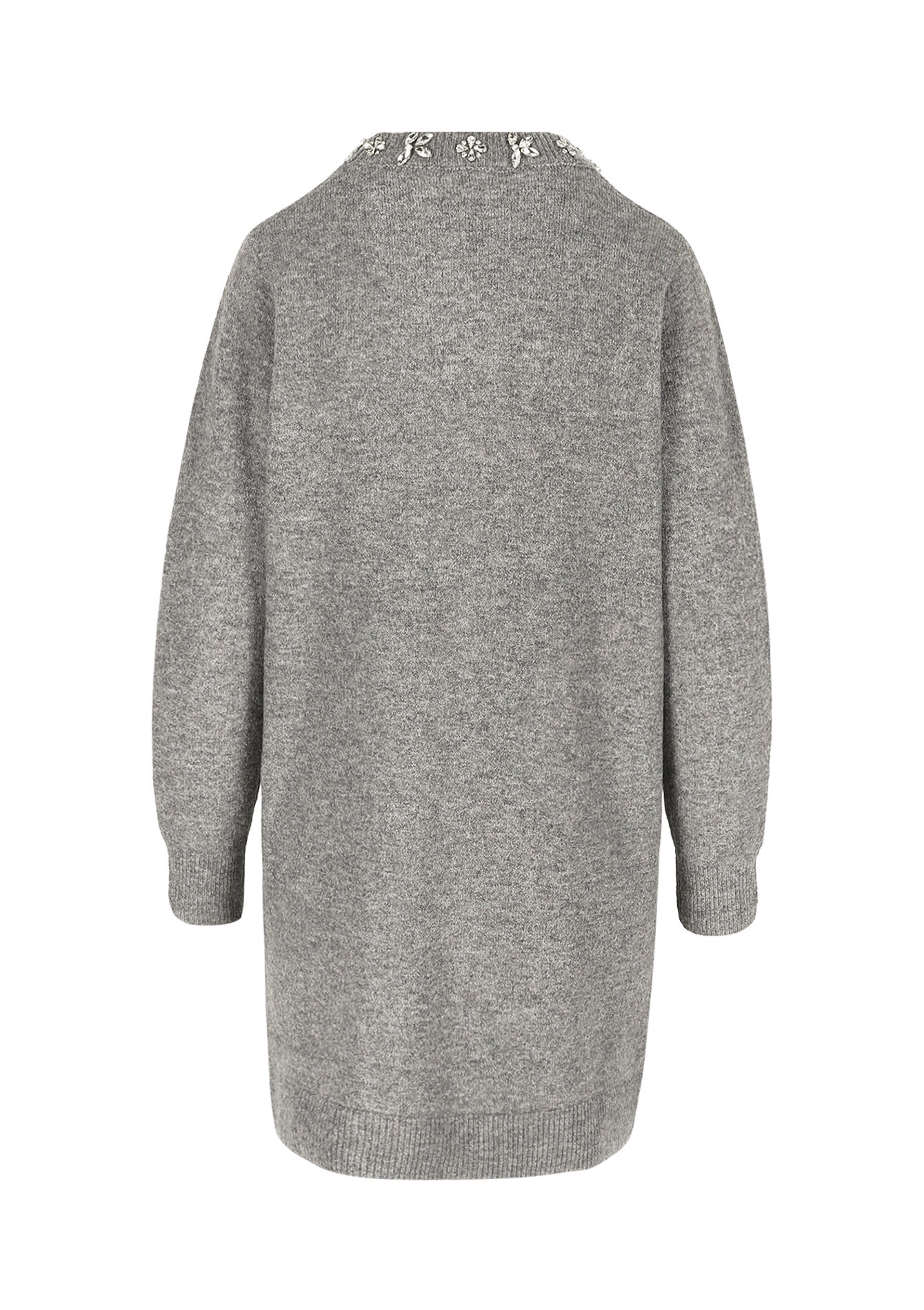 trui-jurk met sierkraag, trui-jurk met sierkraag - GREY MED MEL - 08104036_3507