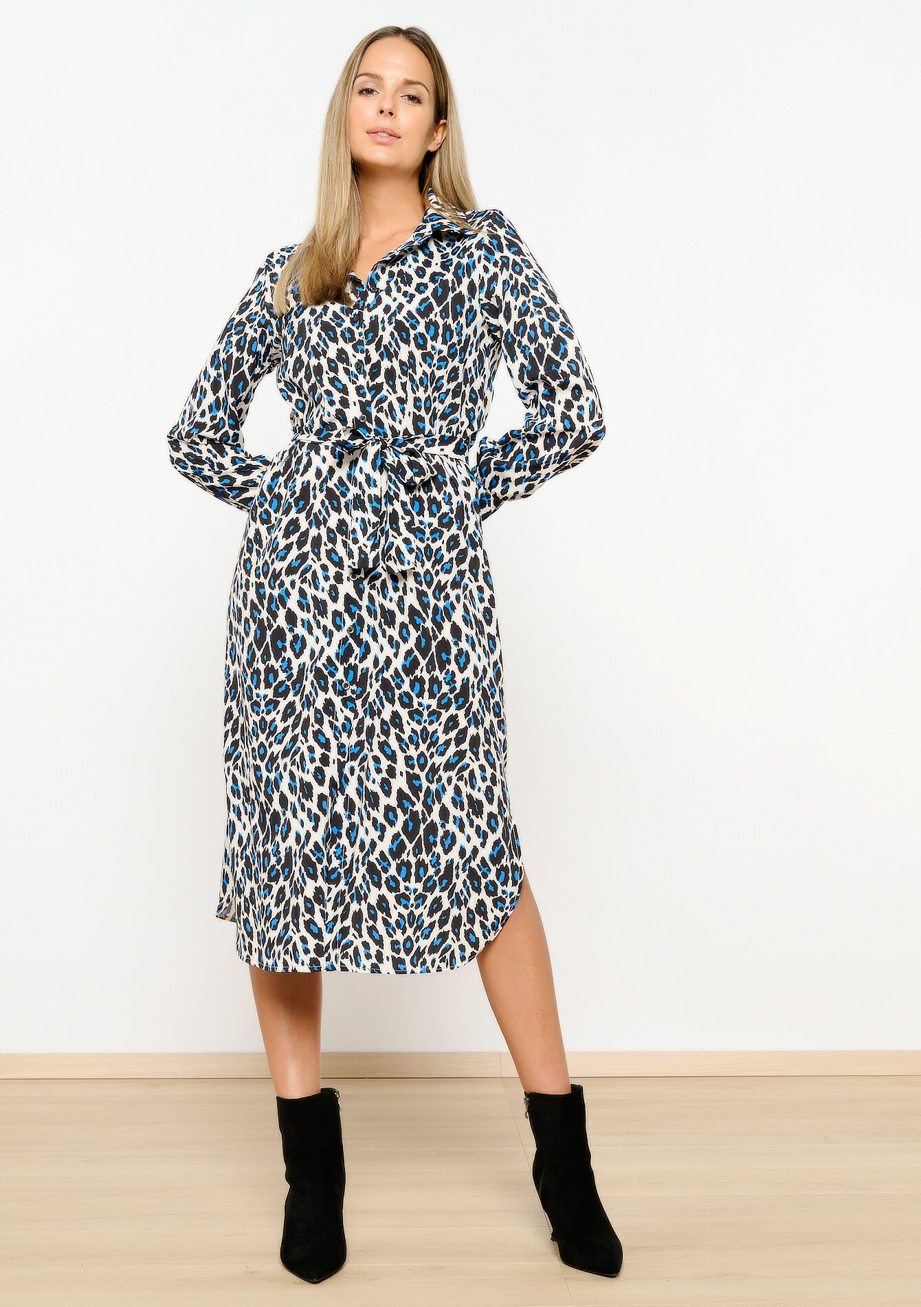 Hemdjurk met luipaardprint - BLUE COBALT - 08103500_2925
