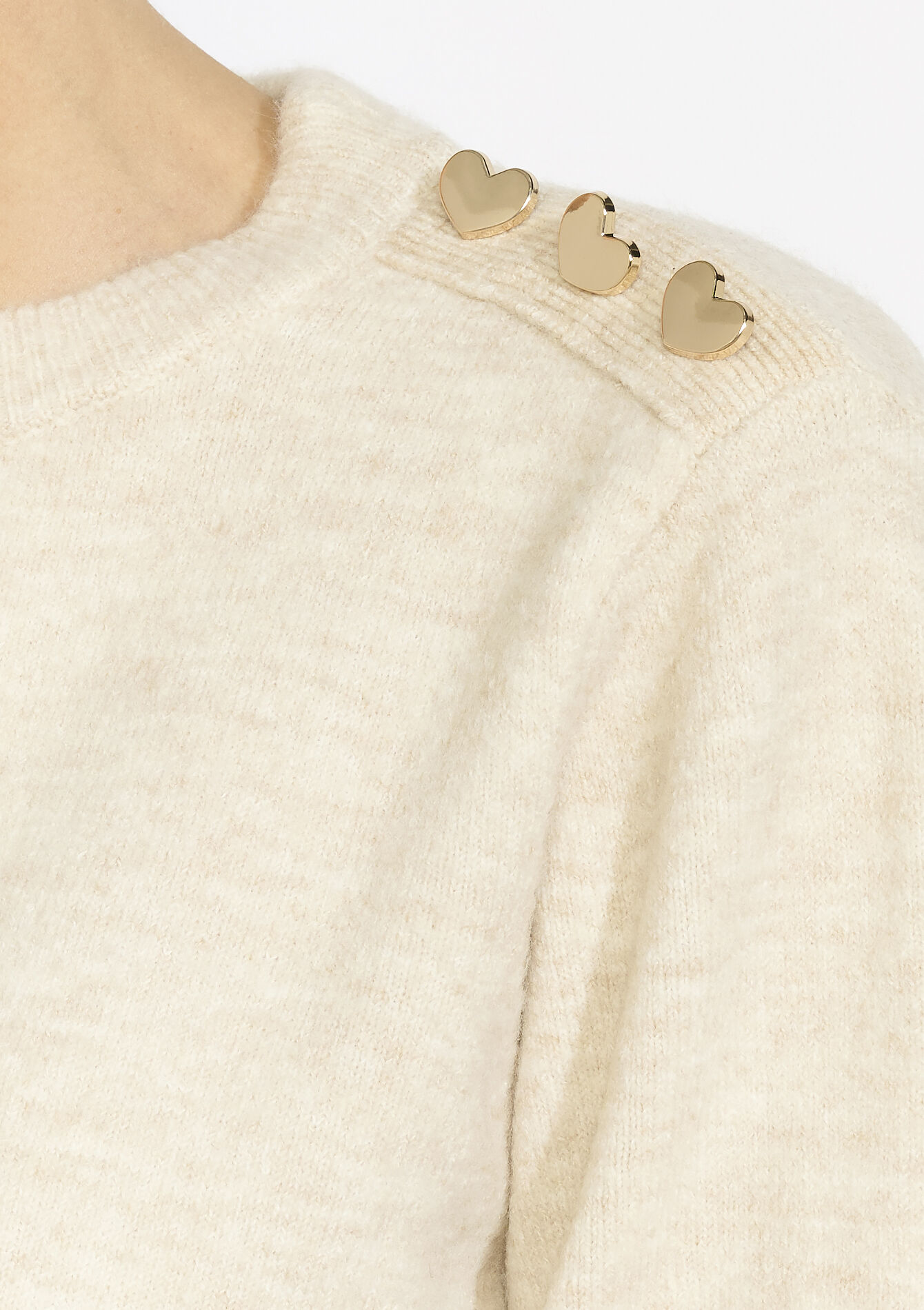 Robe pull à boutons coeur, Robe pull à boutons coeur - LT BEIGE - 08104033_2527