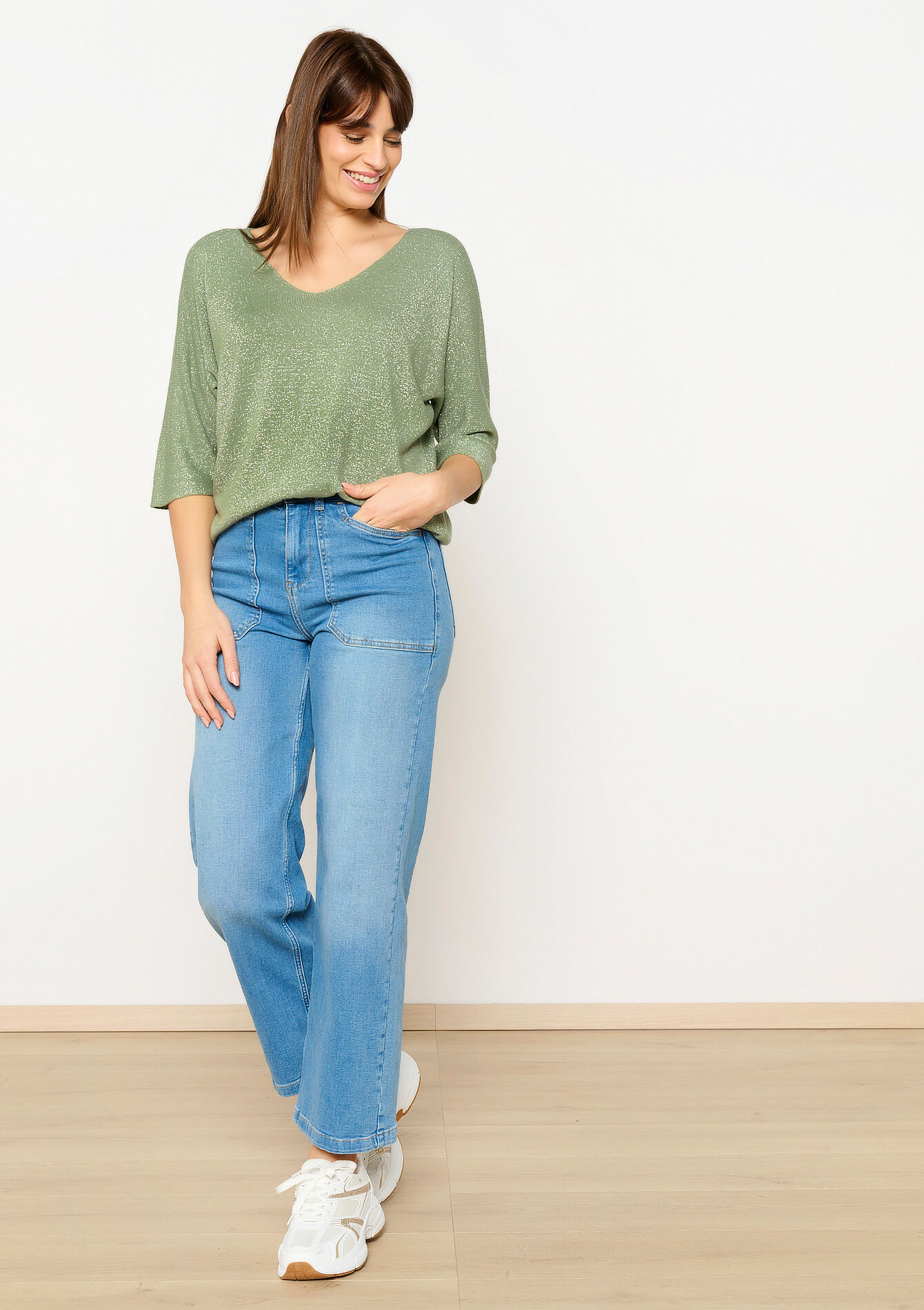 Trui met lurex, Trui met lurex - KHAKI FADED - 04006883_4326