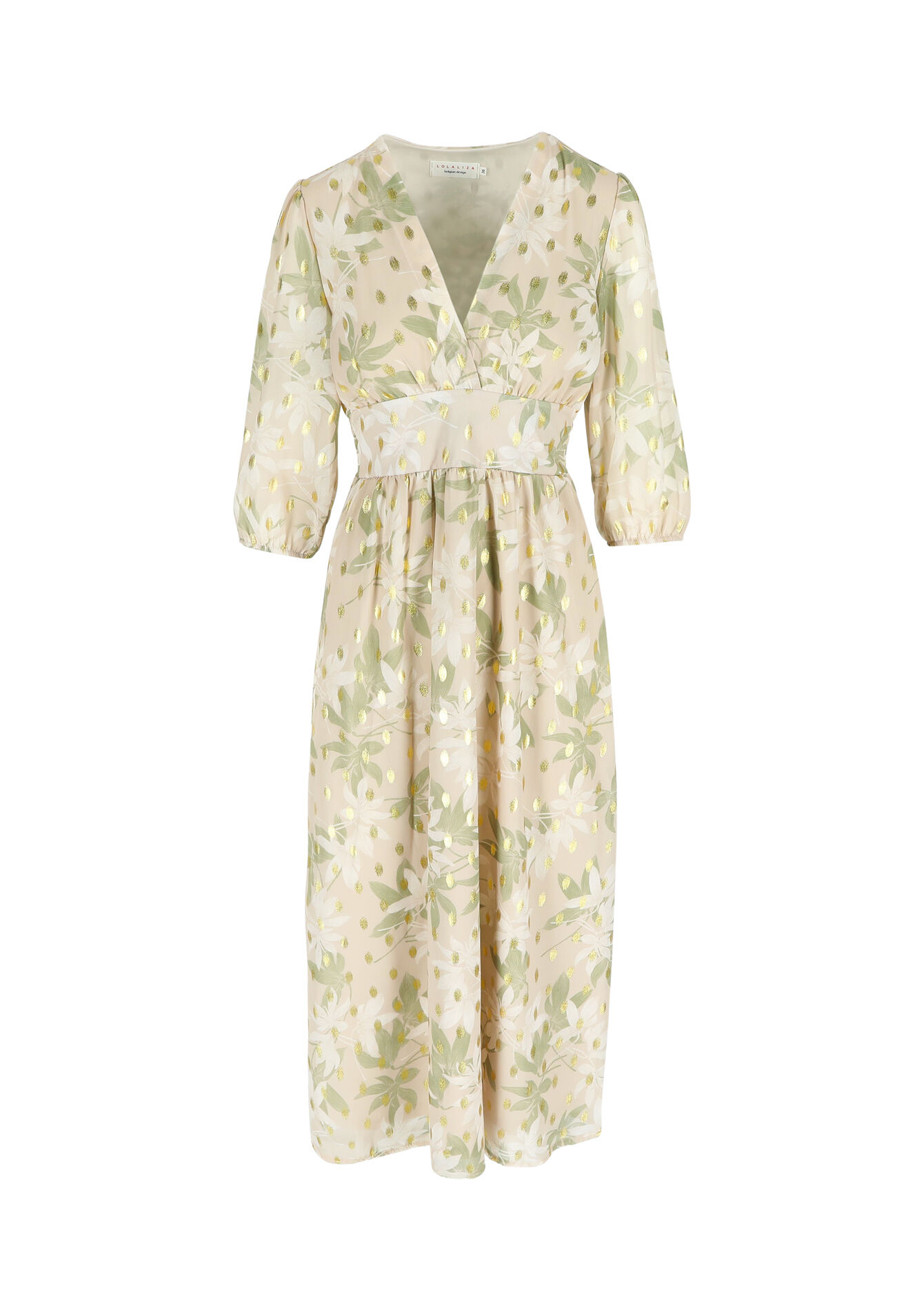 Robe longue avec marquage en flex, Robe longue avec marquage en flex - LT BEIGE - 08602290_2527