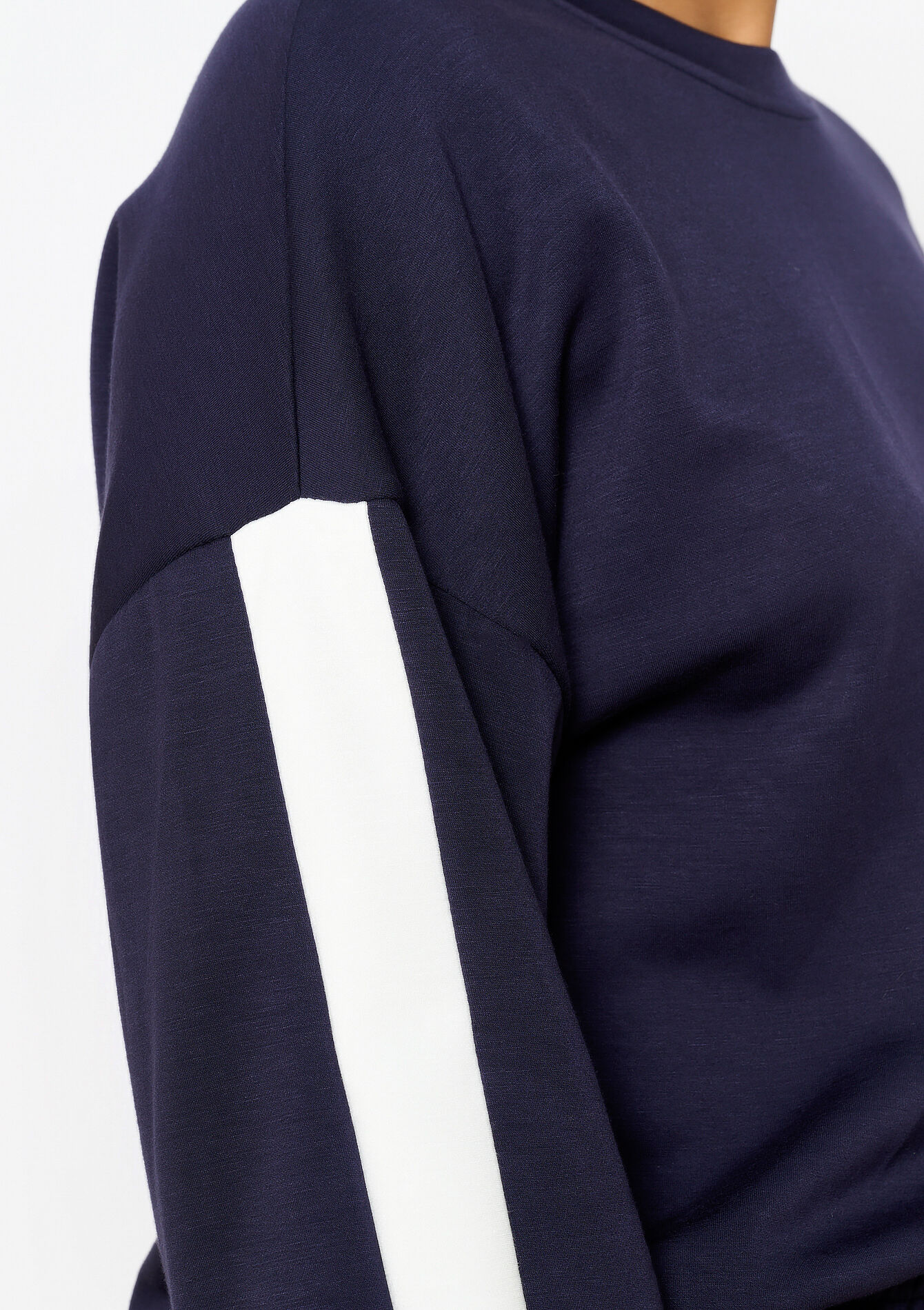 Sweatshirt met streep, Sweatshirt met streep - NAVY BASIC - 15100321_2723