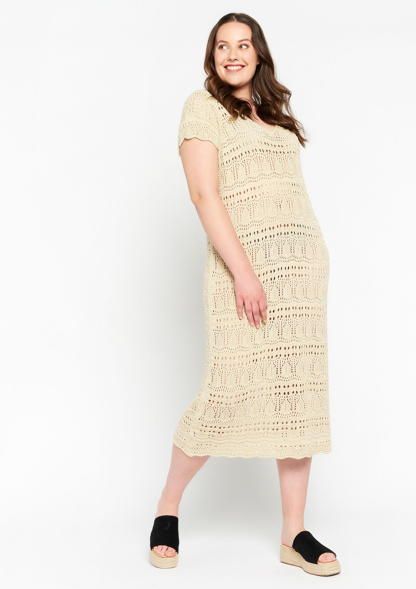Robe en crochet - LT BEIGE - 08103276_2527