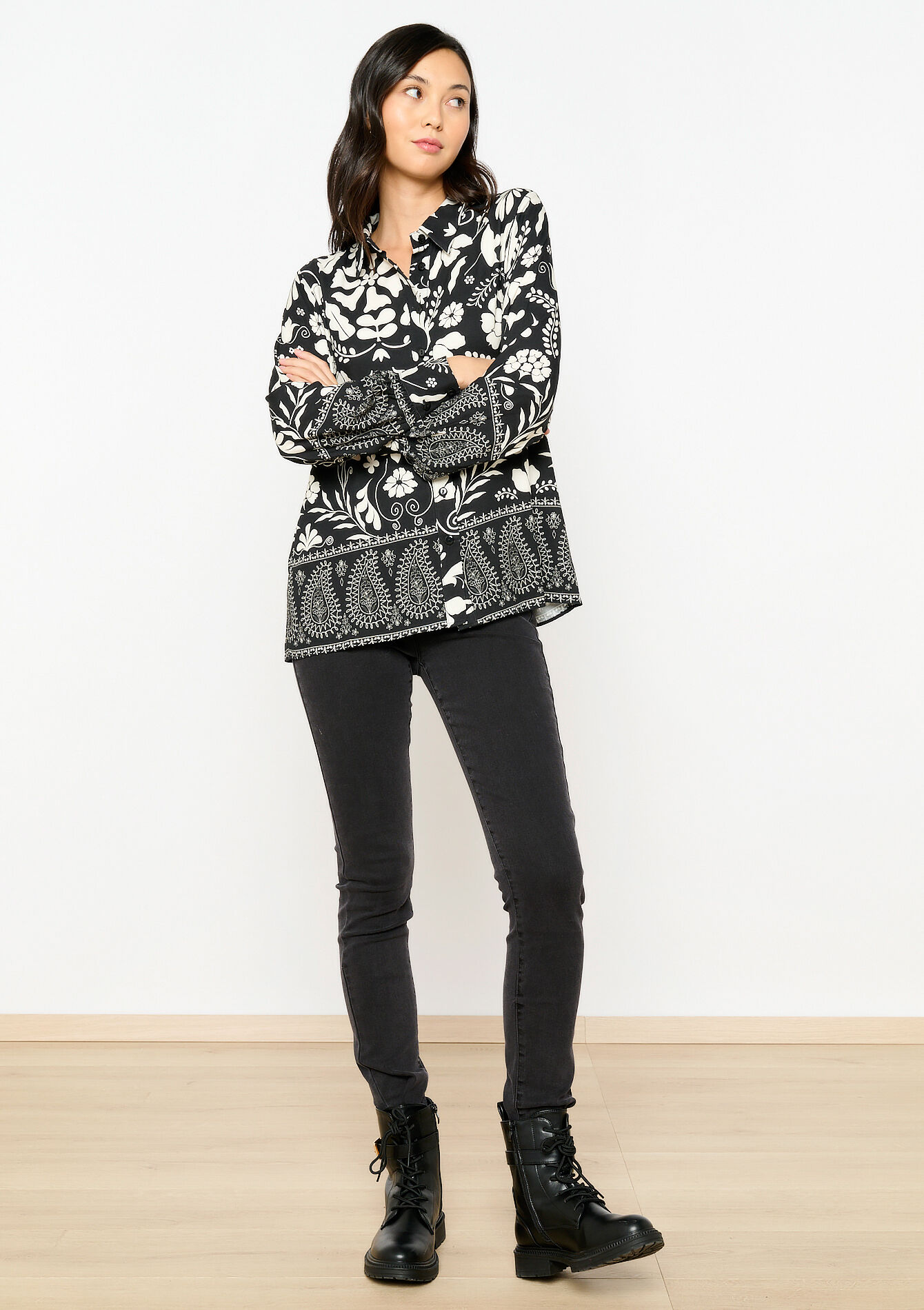 Chemise à imprimé, Chemise à imprimé - BLACK - 05702376_1119
