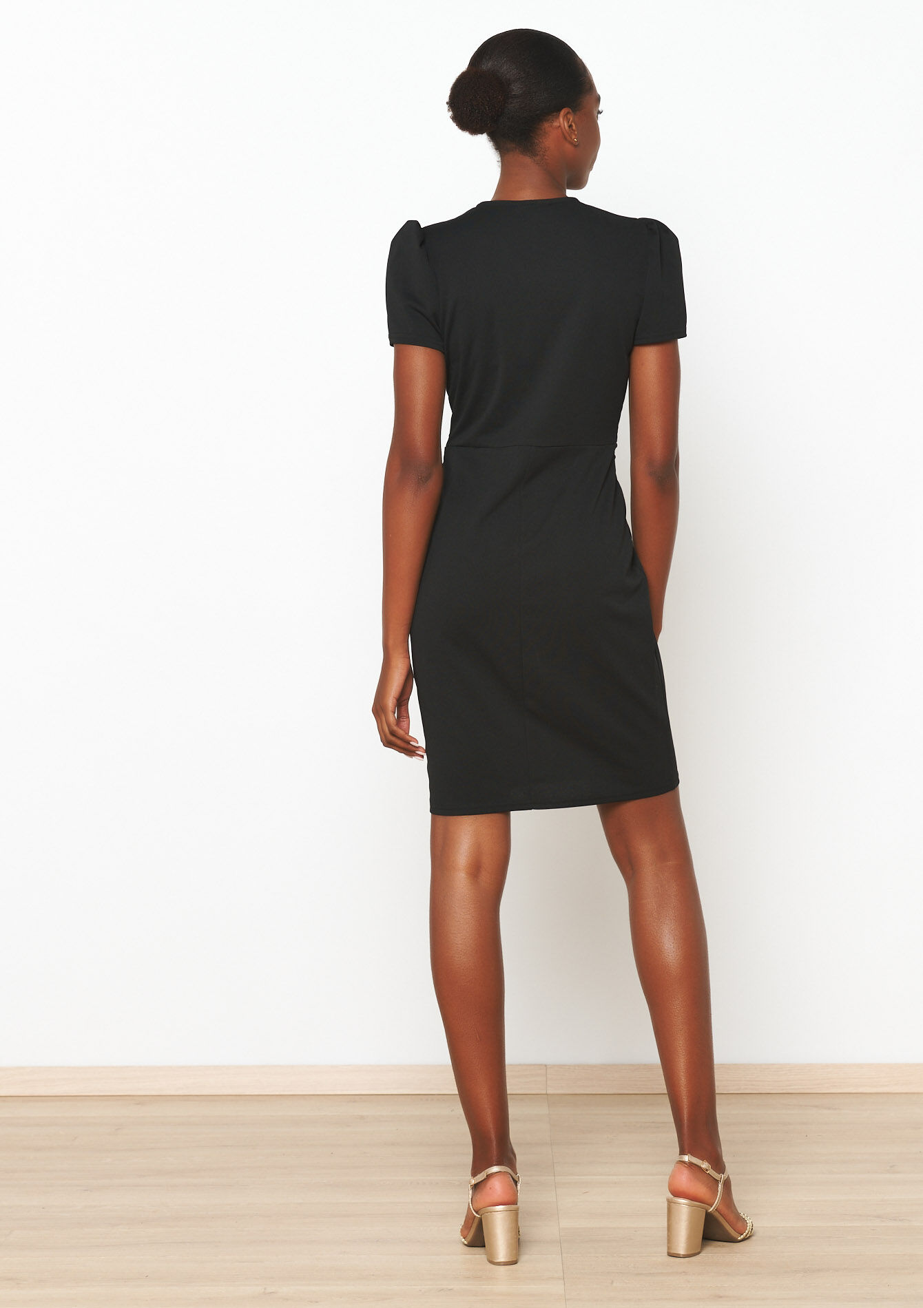 Robe bodycon drapée - BLACK - 08103816_1119