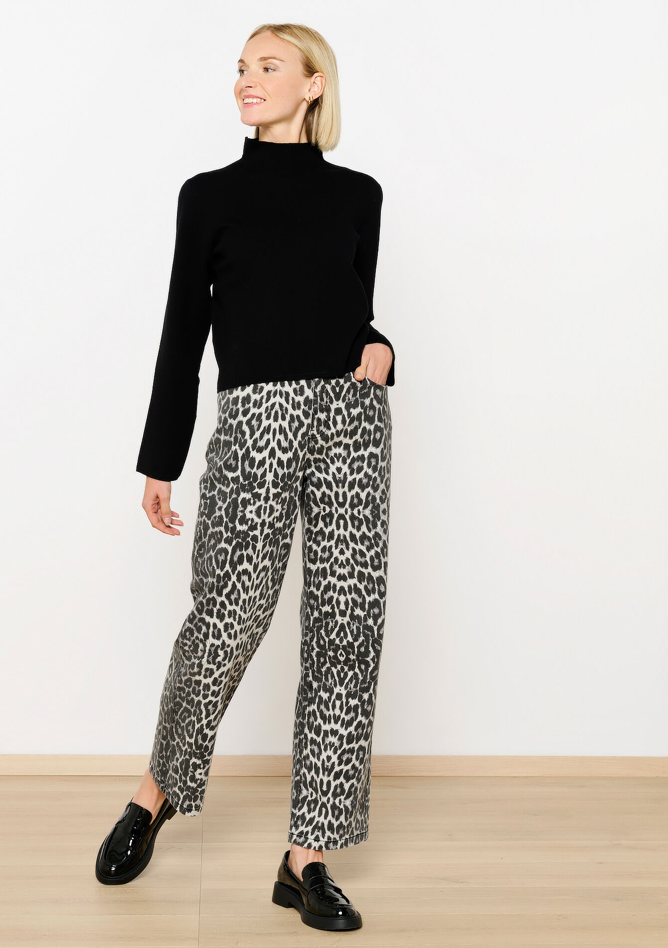 Trui met opstaande kraag, Trui met opstaande kraag - BLACK - 04006538_1119