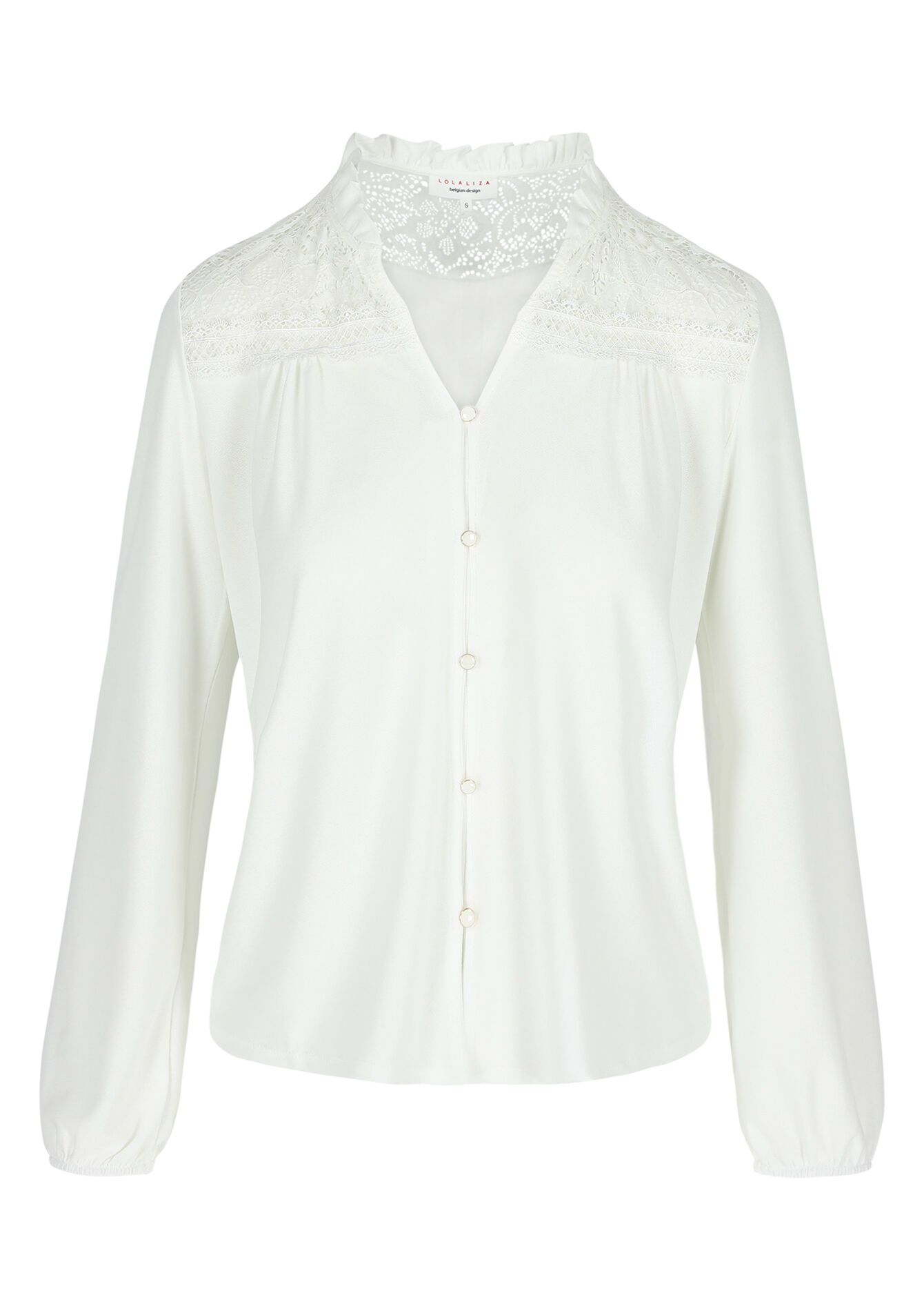 Chemise avec dentelle, Chemise avec dentelle - OFFWHITE - 02400288_1001