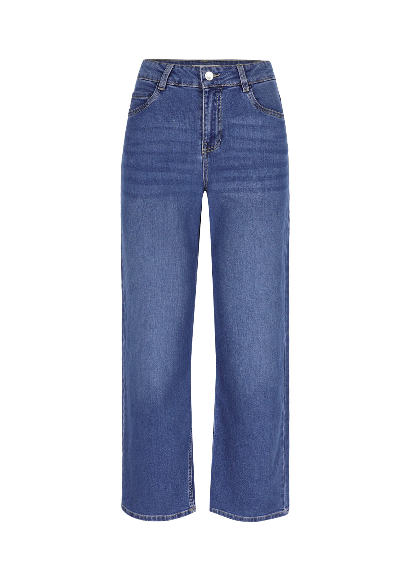 High waist wide leg jeans, High waist wide leg jeans - MEDIUM BLUE - 22000590_0500