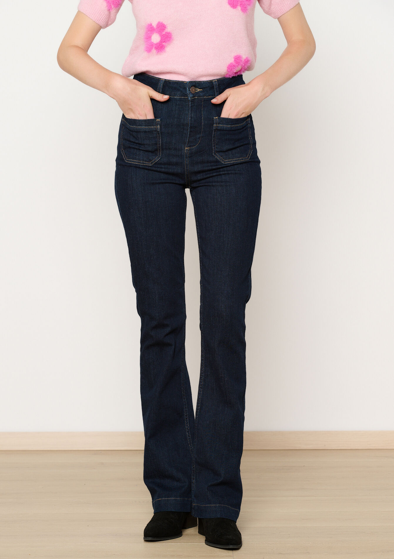Jean bootcut taille haute, Jean bootcut taille haute - DARK BLUE - 22000553_0501