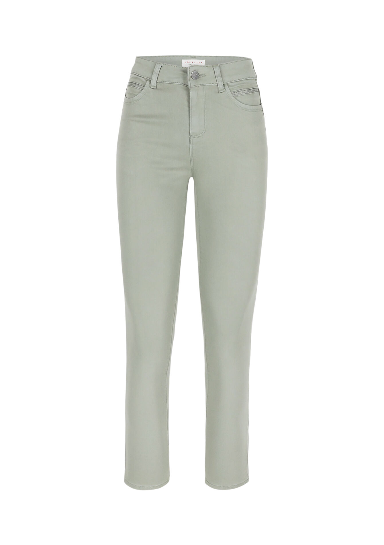 High-waist slim trousers, High-waist slim trousers - KHAKI FADED - 06004601_4326