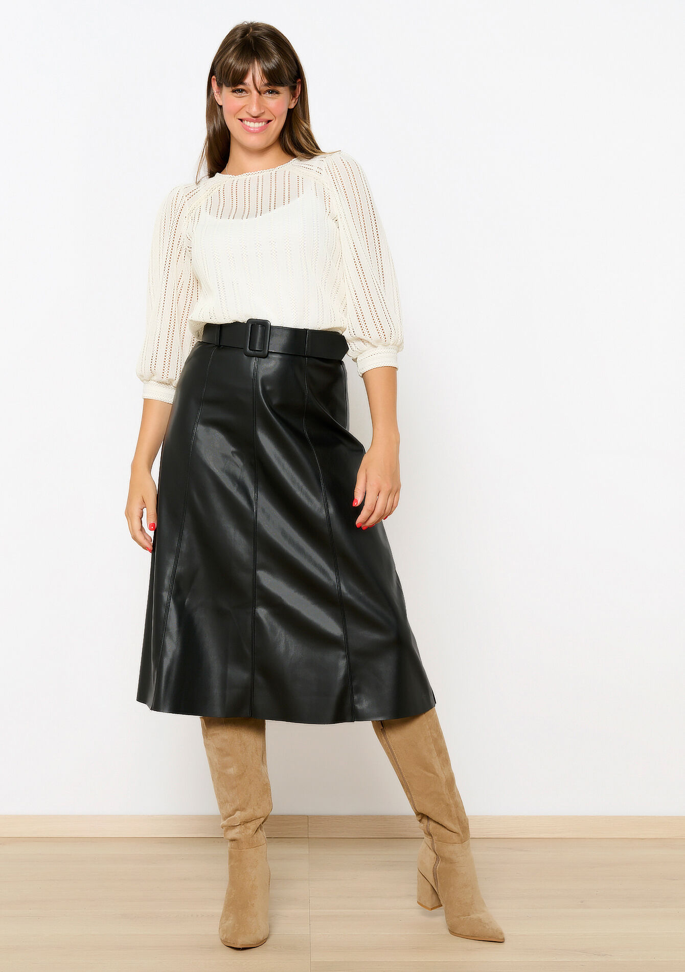 Midirok in imitatieleer, Midirok in imitatieleer - BLACK - 07101282_1119