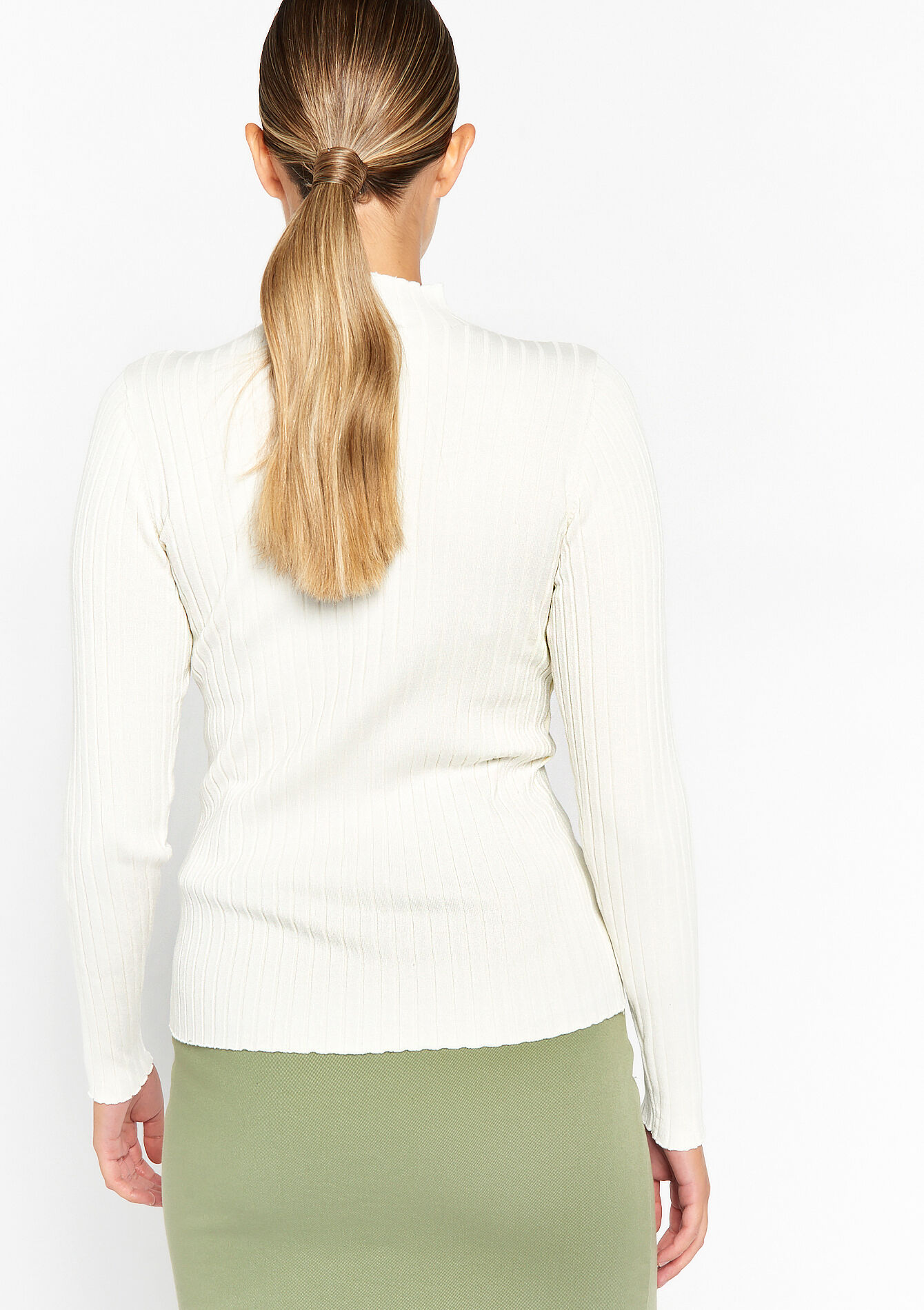 Geribbelde trui, Geribbelde trui - VANILLA WHITE - 04006152_1013