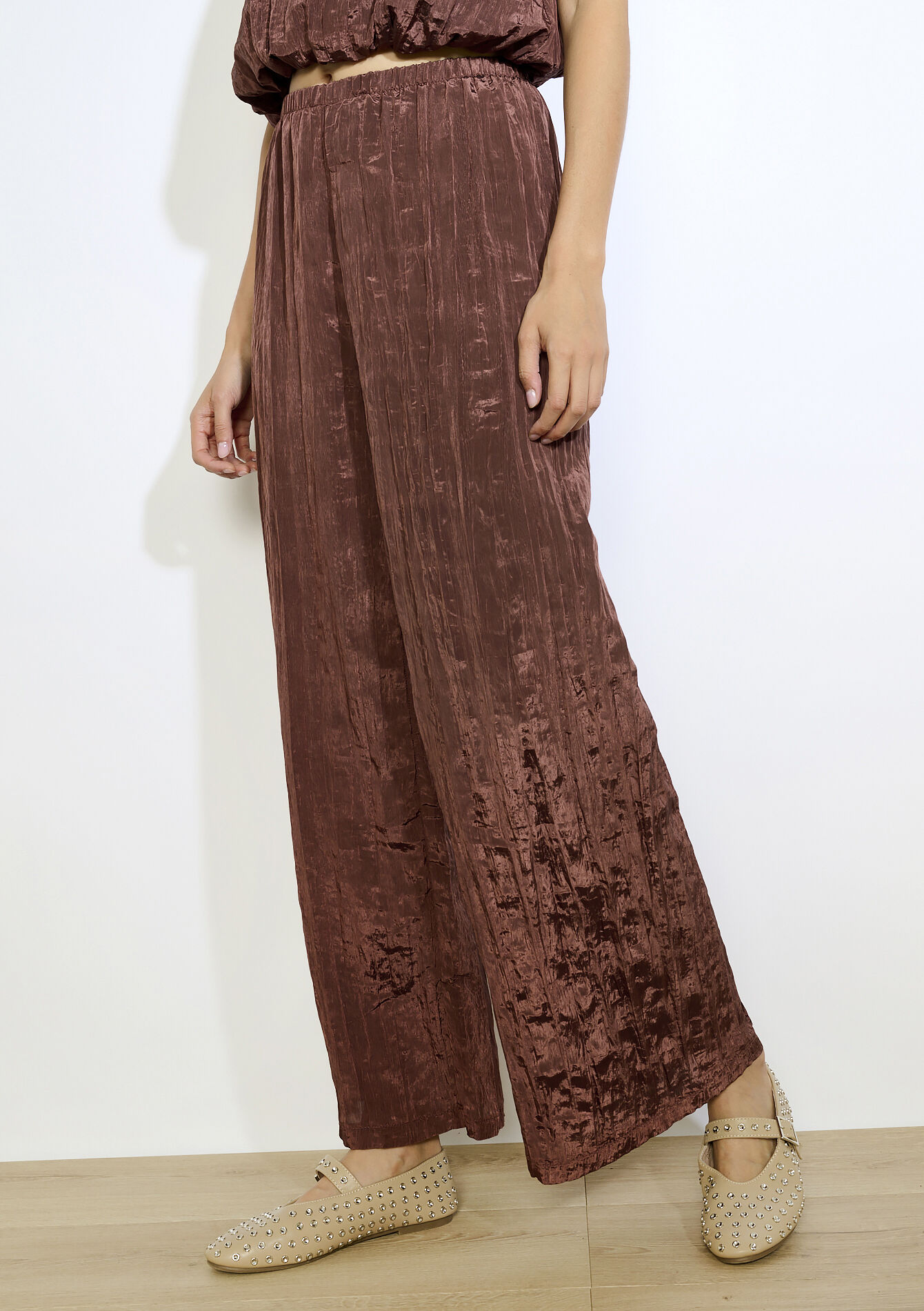 Pantalon fluide élégant - BROWN DARK CHOCOLATE - 06601042_3720