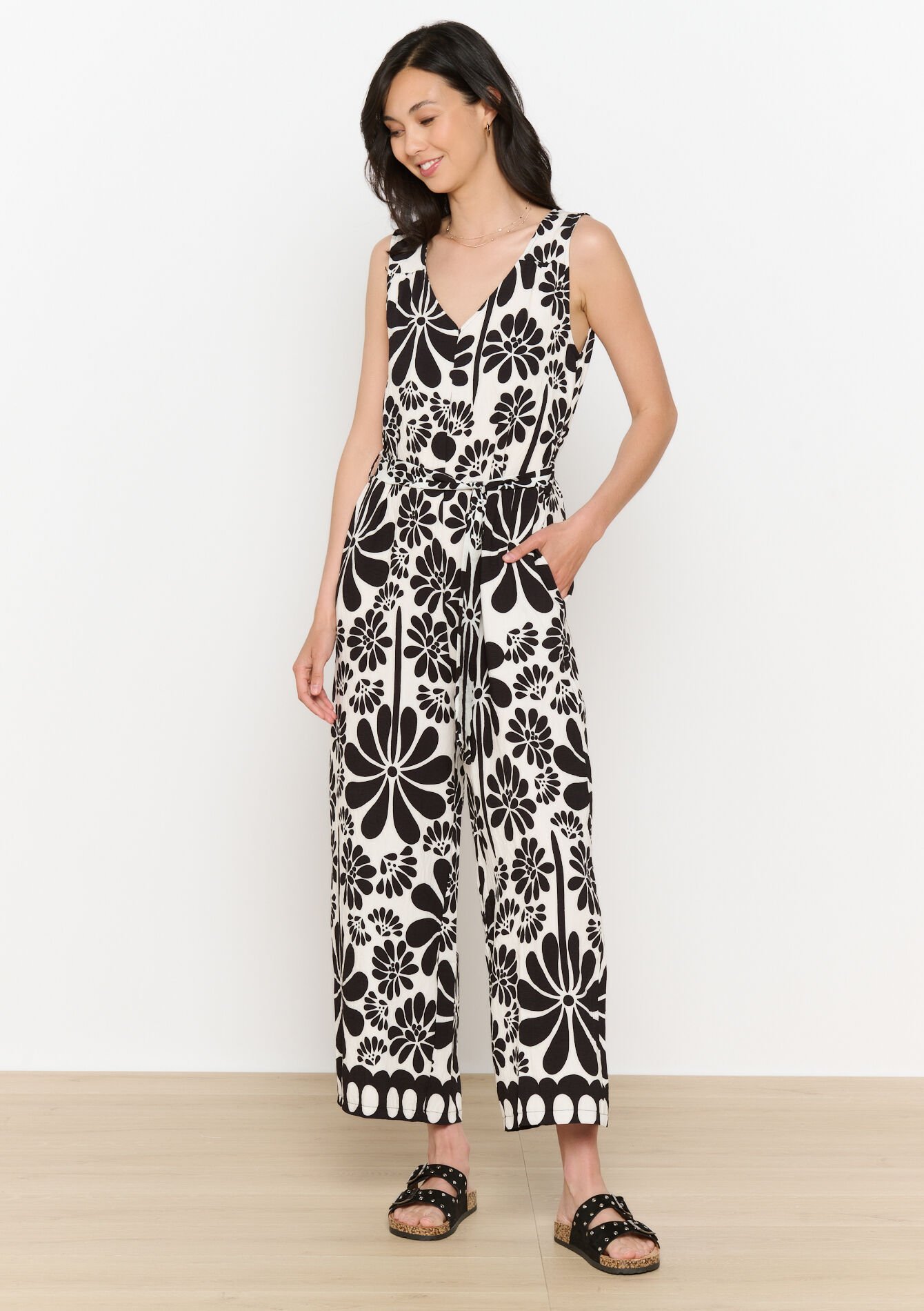 Printed jumpsuit, Printed jumpsuit - BLACK - 06004632_1119