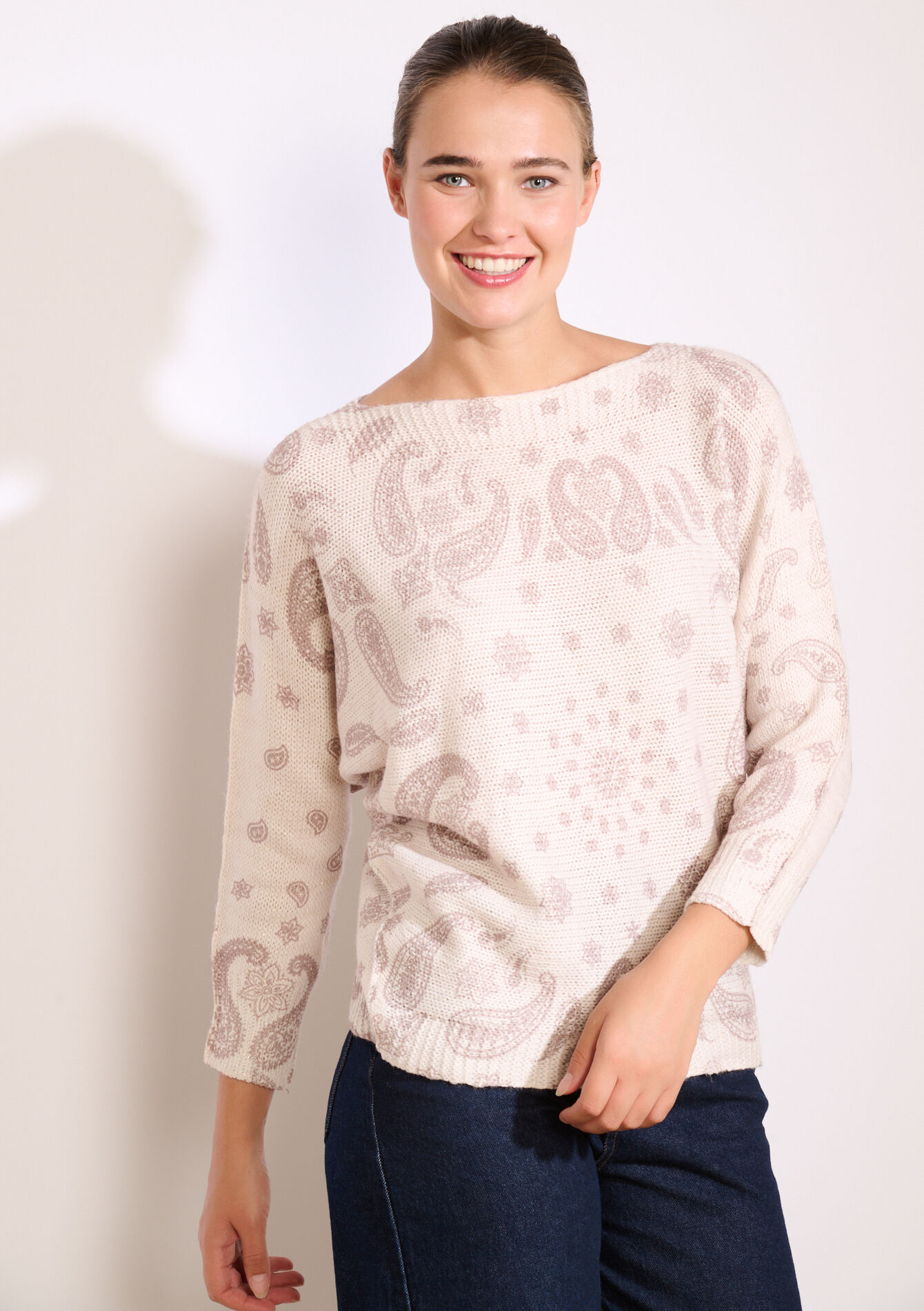 Jacquardtrui met paisley, Jacquardtrui met paisley - LT BEIGE - 04007037_2527