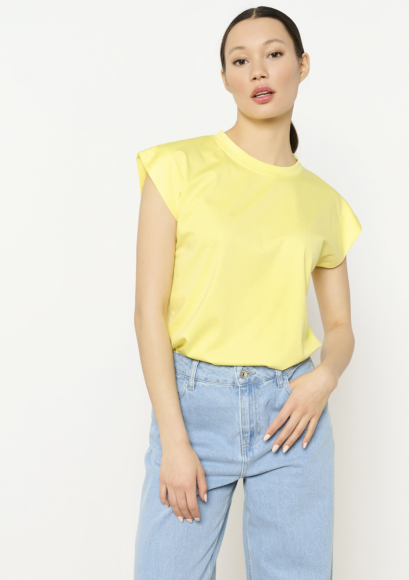 T-shirt met korte mouwen - YELLOW PASTEL - 02301715_5004