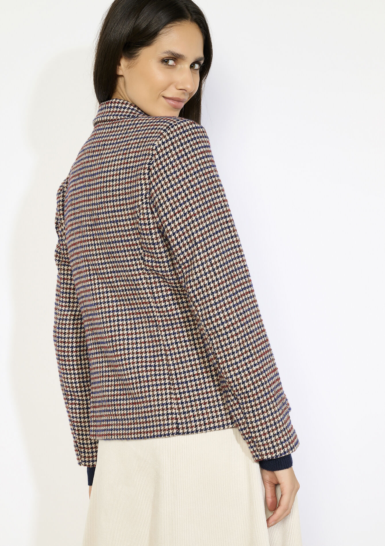 Geruite double-breasted blazer, Geruite double-breasted blazer - LT BEIGE - 09101110_2527