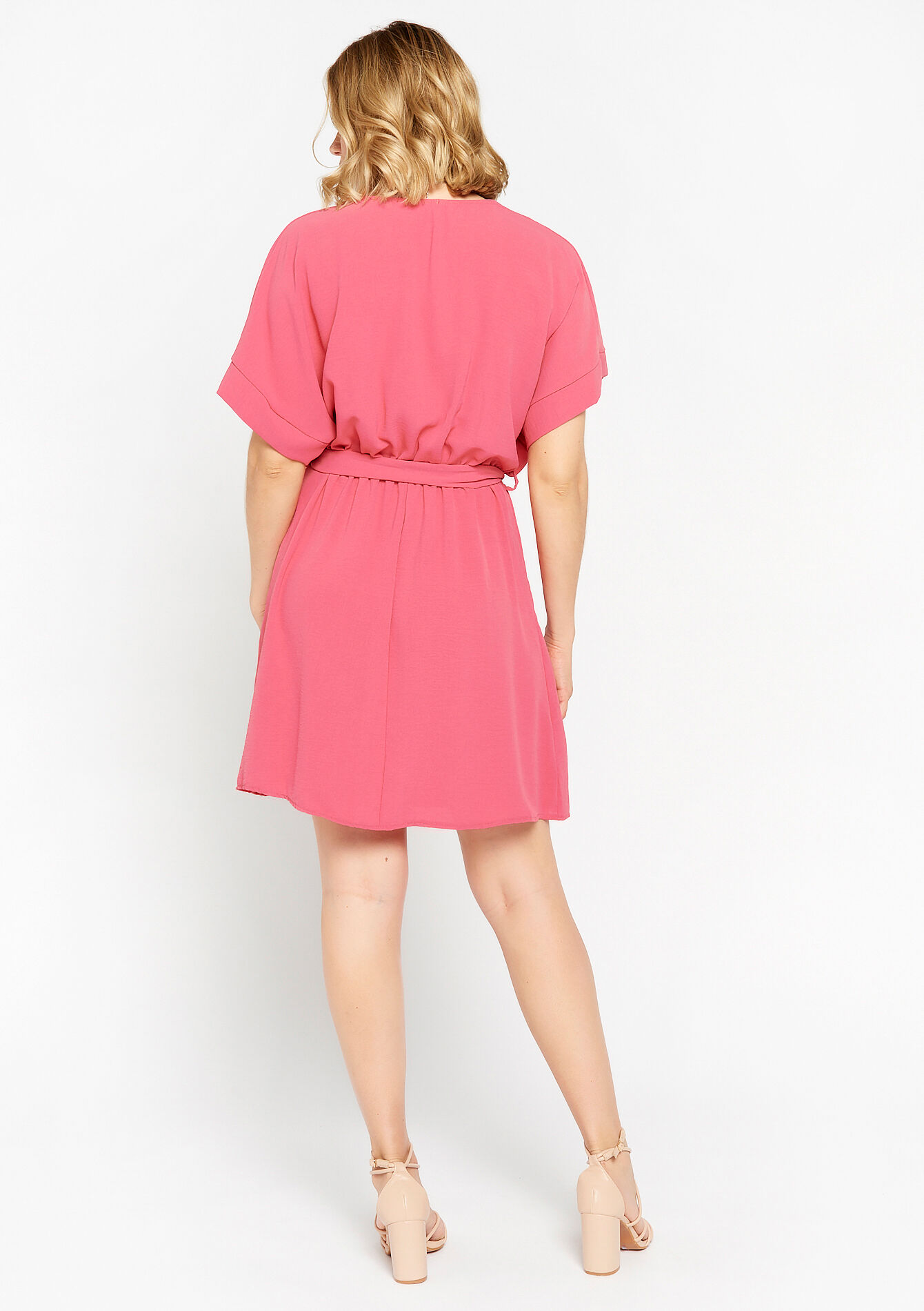 Wikkeljurk met striklint - COSMETIC PINK - 08103321_5733