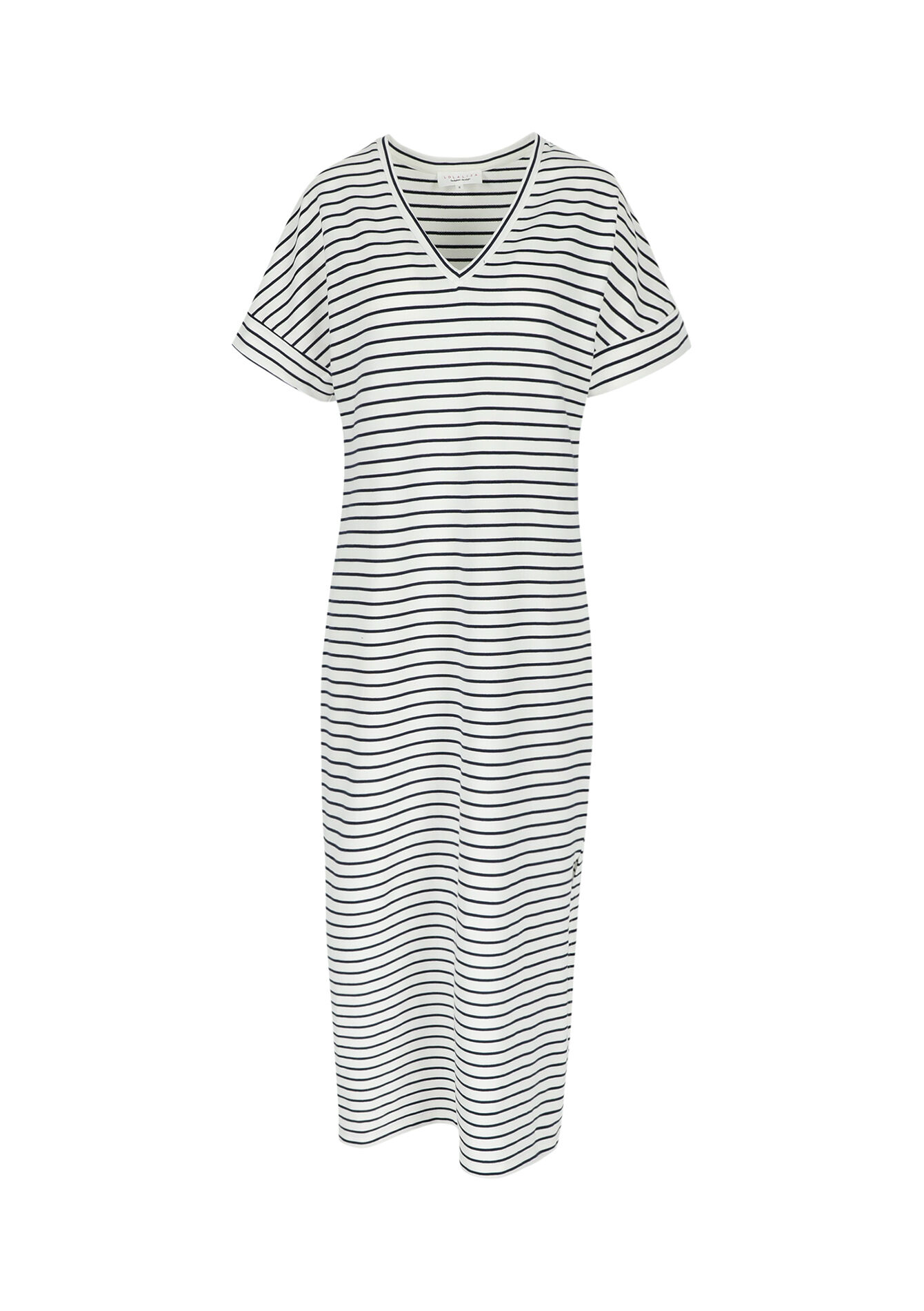 Gestreepte jersey jurk, Gestreepte jersey jurk - OFFWHITE - 08602253_1001