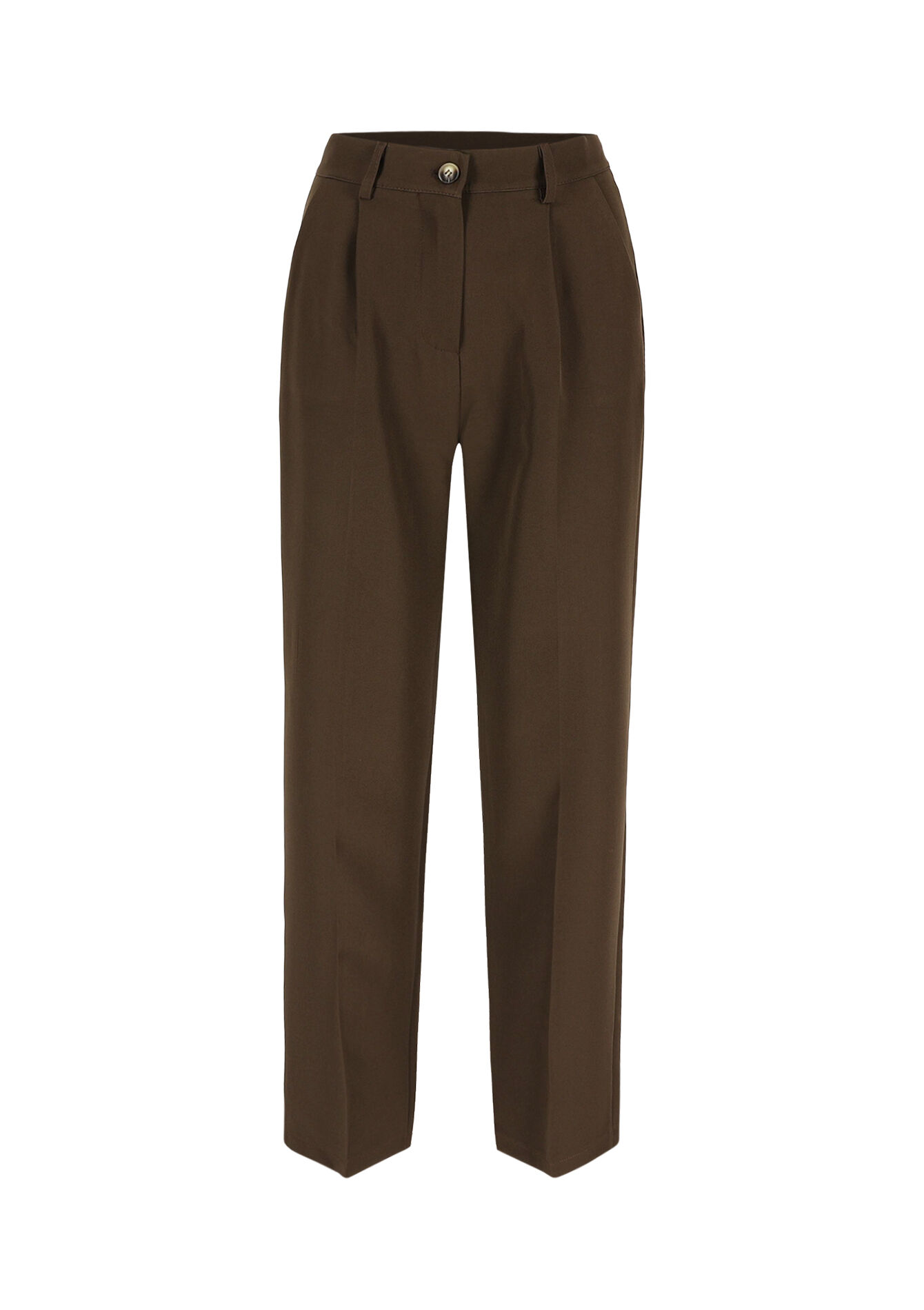 Classic straight trousers, Classic straight trousers - BROWN DARK CHOCOLATE - 06100709_3720