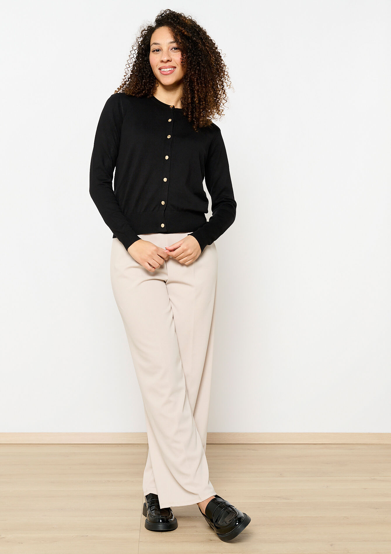 Cardigan met ronde hals, Cardigan met ronde hals - BLACK - 04101232_1119