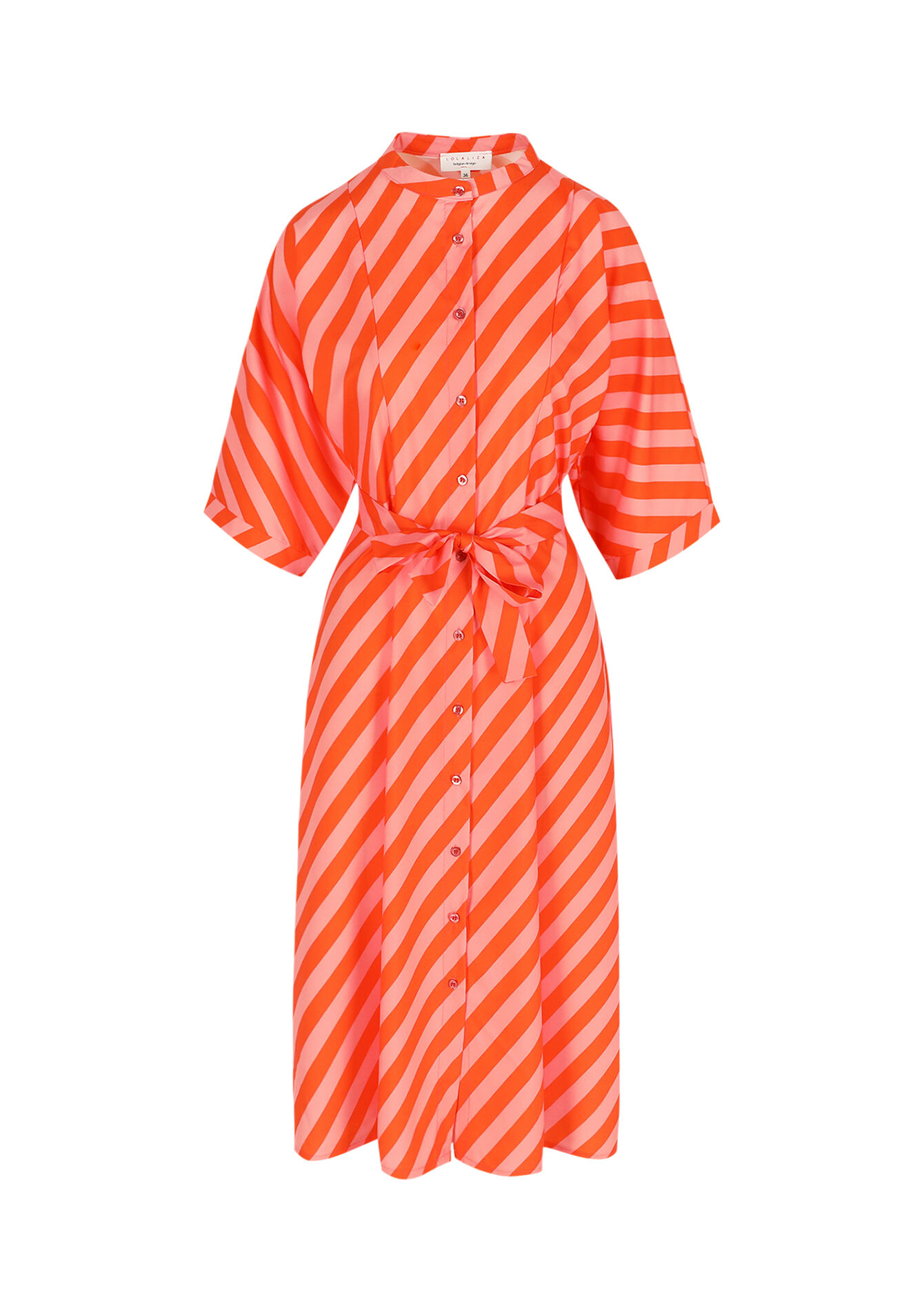 Gestreepte overhemdjurk, Gestreepte overhemdjurk - FUCHSIA - 08104098_5626