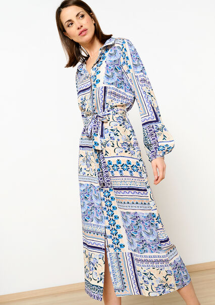 Shirt dress with patchwork - OFFWHITE - 08602313_1001