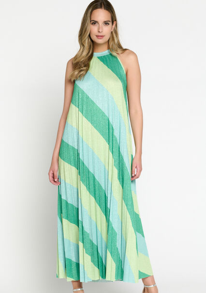 Maxi-jurk met plissé - GREEN APPLE  - 08602066_1783