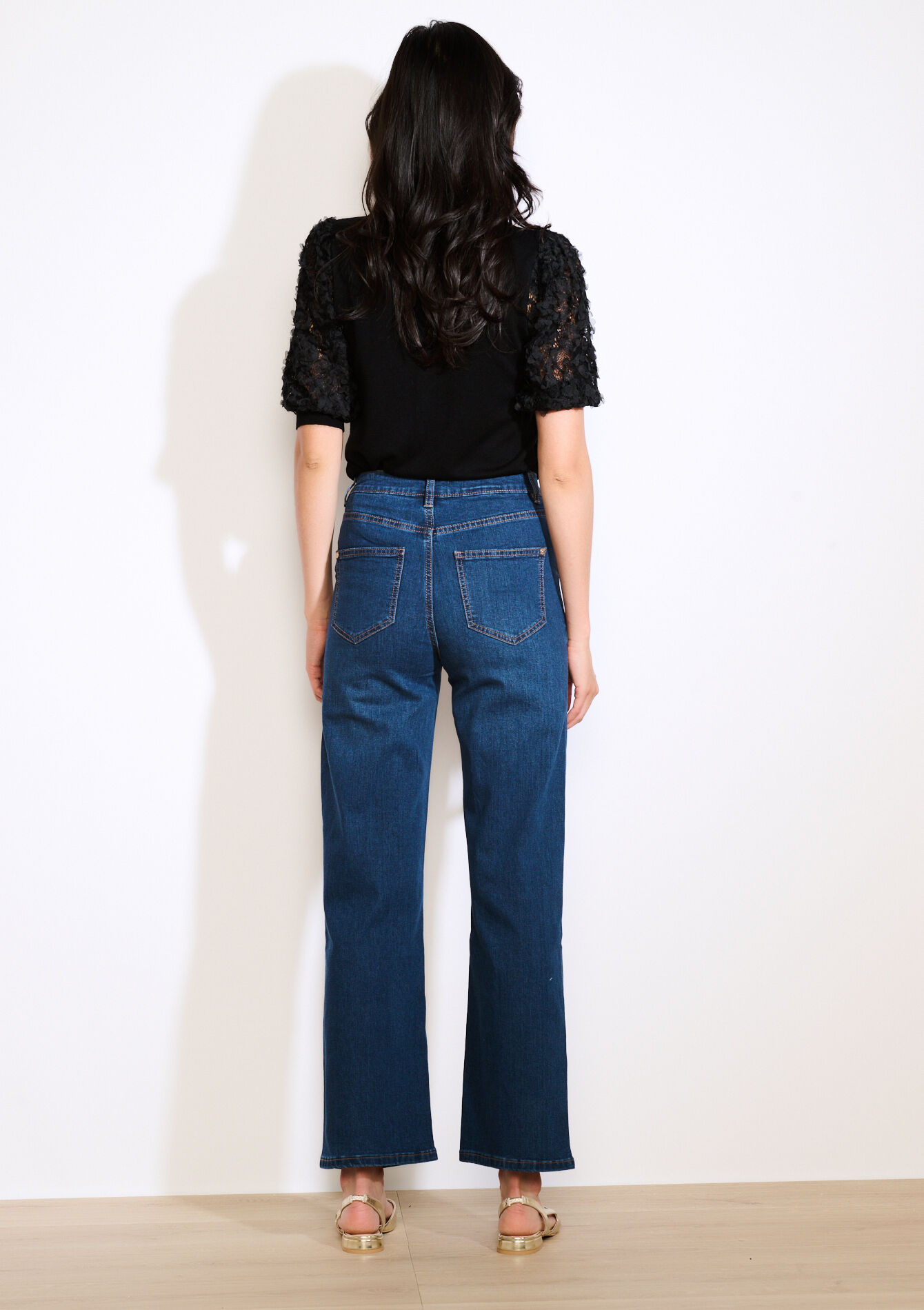 Wide-leg jeans with pockets, Wide-leg jeans with pockets - DARK BLUE - 22000601_0501