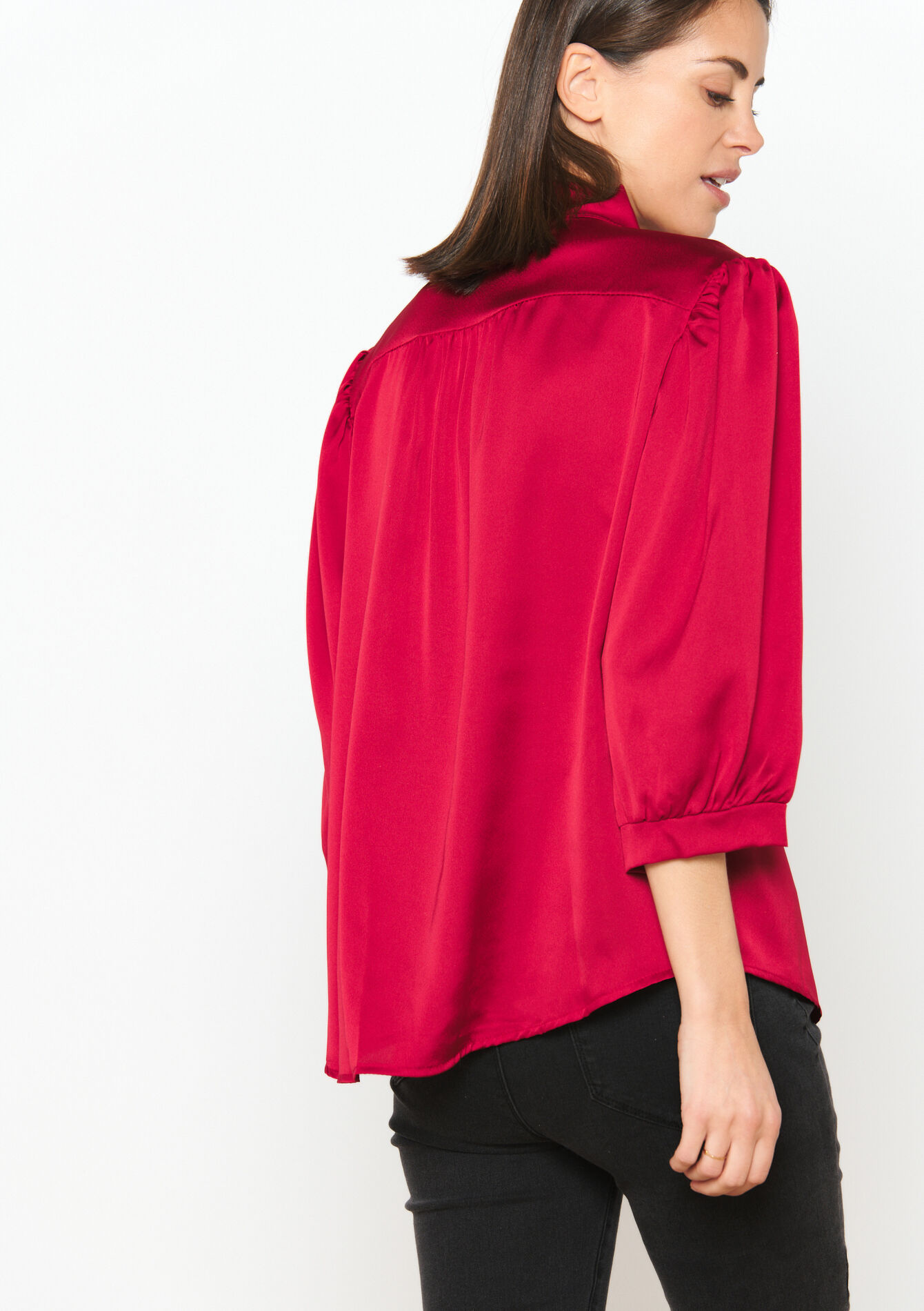 Blouse en satin avec noeud - RED PAPRIKA - 05702402_1293