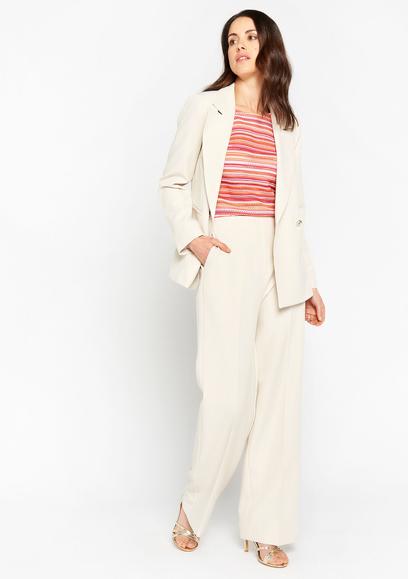 Suiting trousers, Suiting trousers - BEIGE ECRU - 06100512_4022