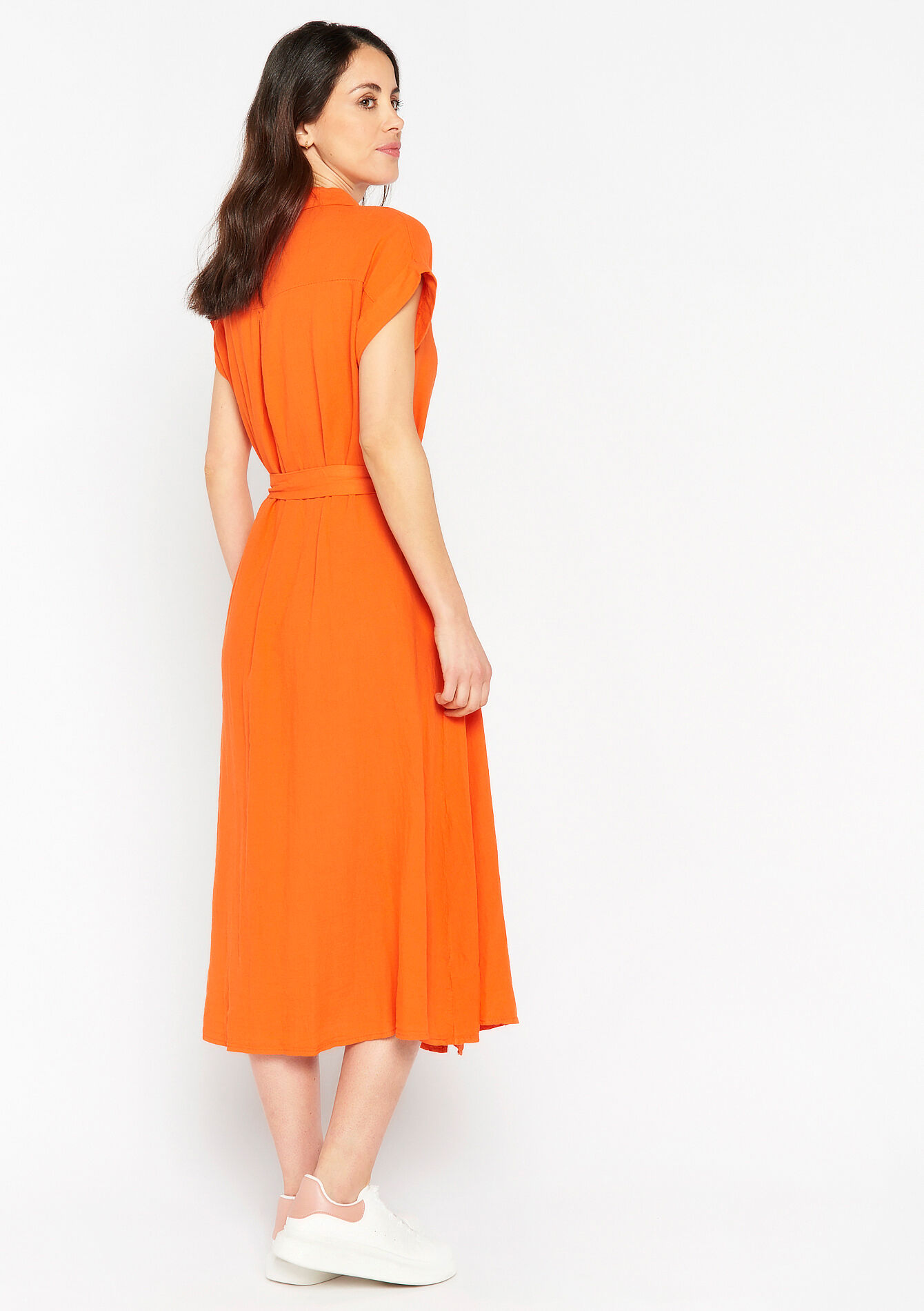 Linnen hemdjurk, Linnen hemdjurk - ORANGE MANGO - 08601990_2575