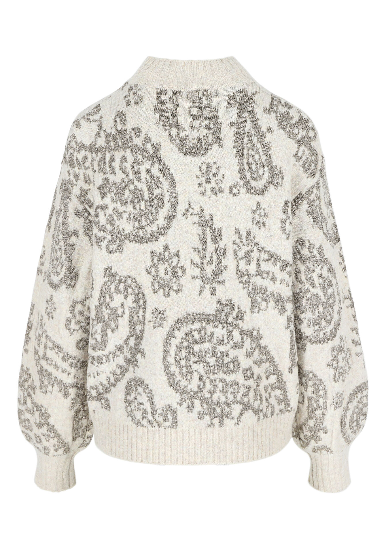Pull à imprimé Paisley, Pull à imprimé Paisley - BEIGE CHINE - 04006528