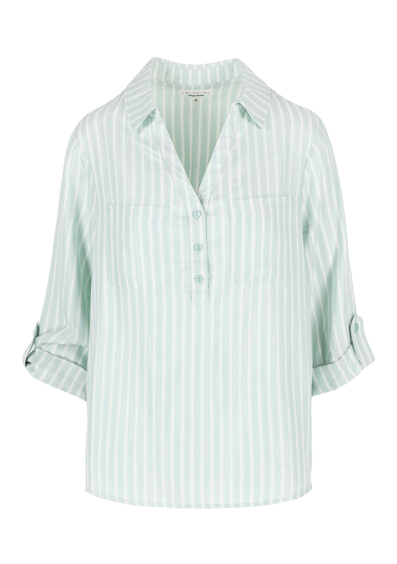 Gestreept hemd, Gestreept hemd - LIGHT KHAKI - 05702472_4405