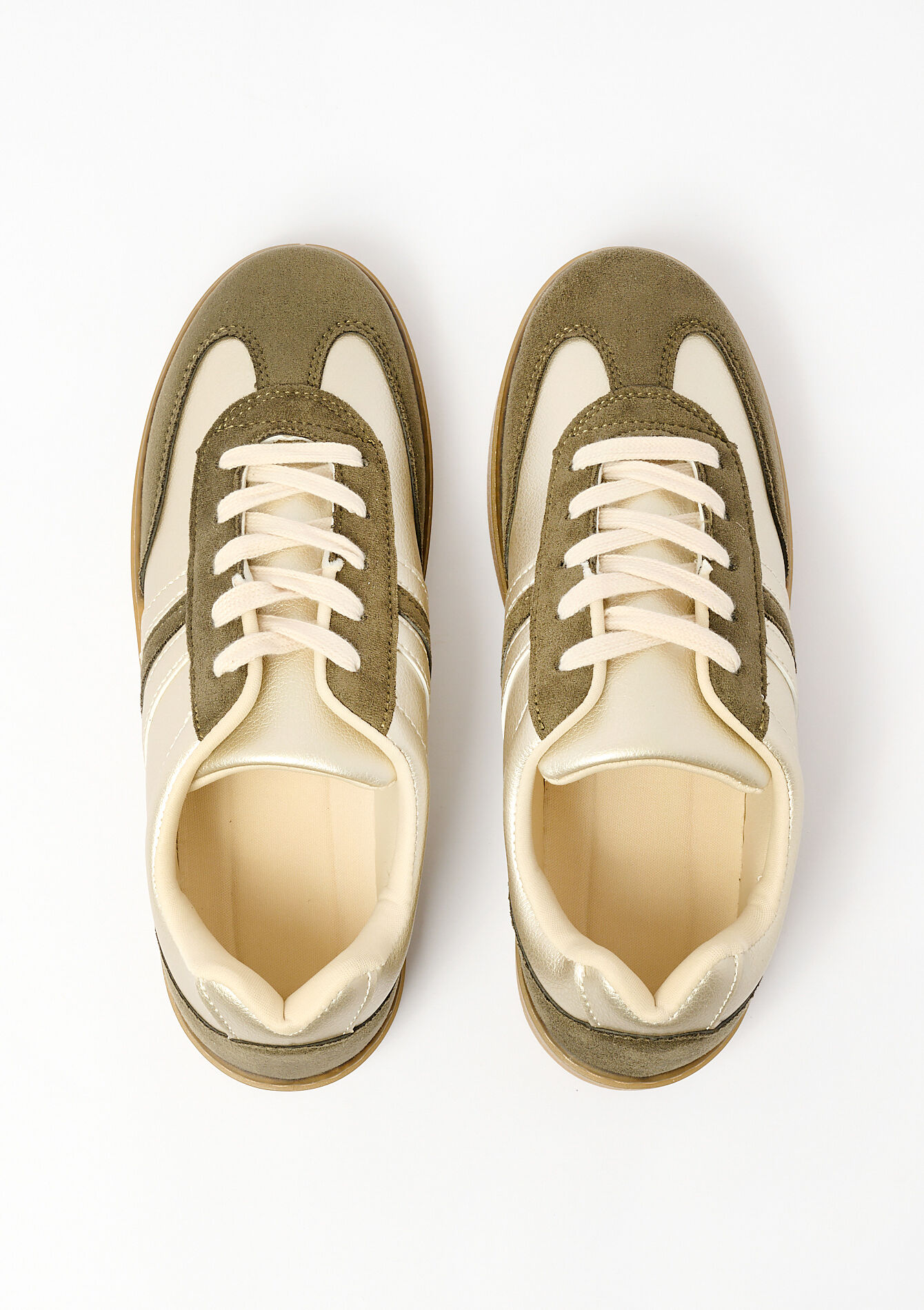 Trainers with thick sole, Trainers with thick sole - KHAKI MINT - 13000766_2542
