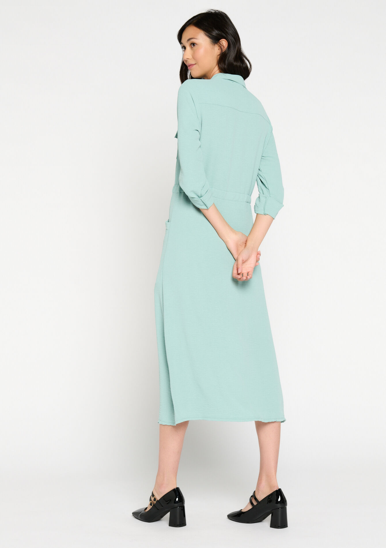 Robe-chemise utilitaire, Robe-chemise utilitaire - MINT GREEN - 08602190