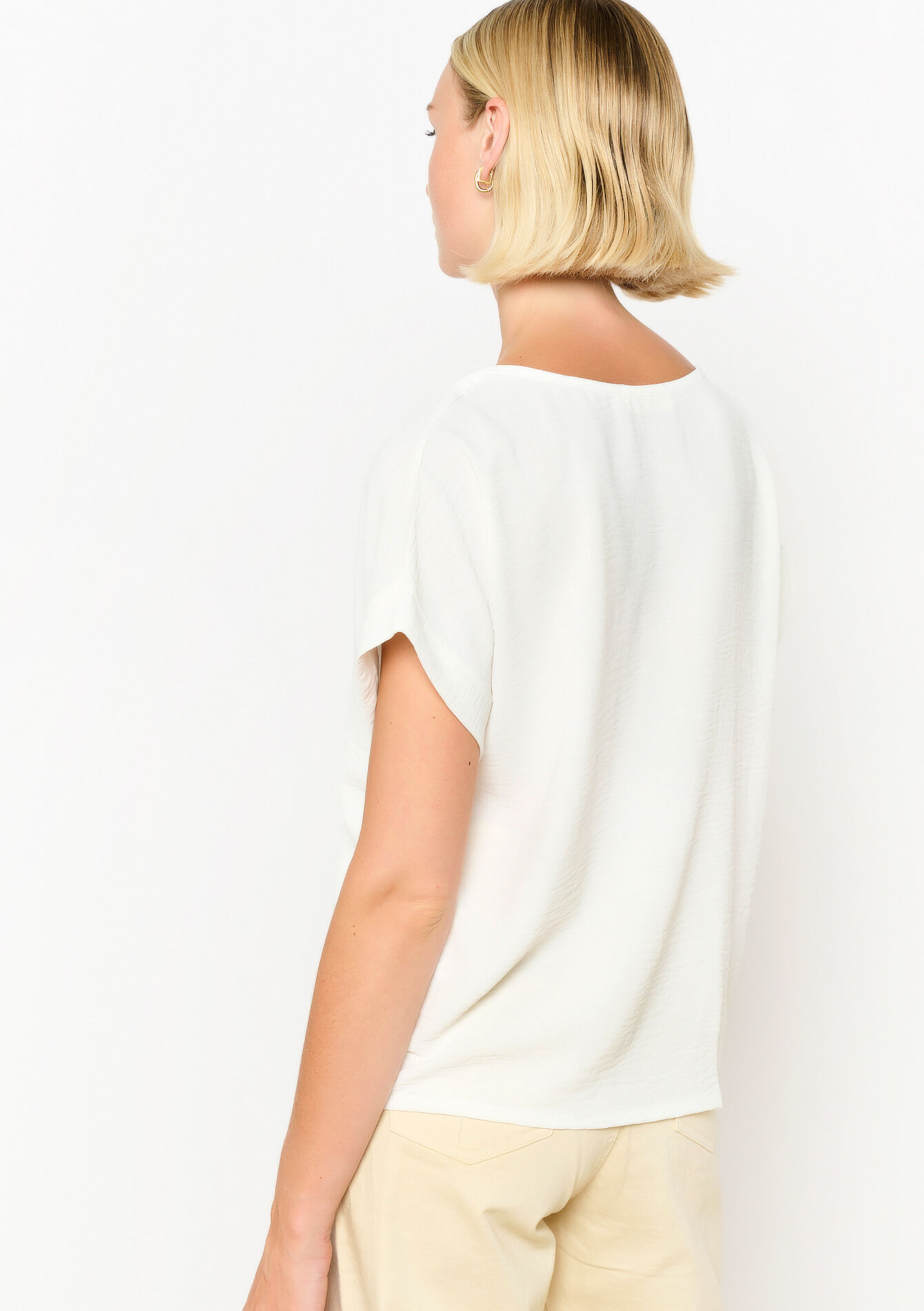 Blouse met V-hals, Blouse met V-hals - OPTICAL WHITE - 05702624_1019