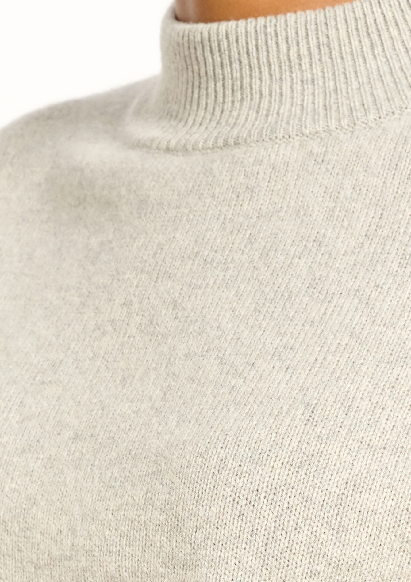 Kasjmier trui mock neck - LT GREY MEL - 04006410_1081