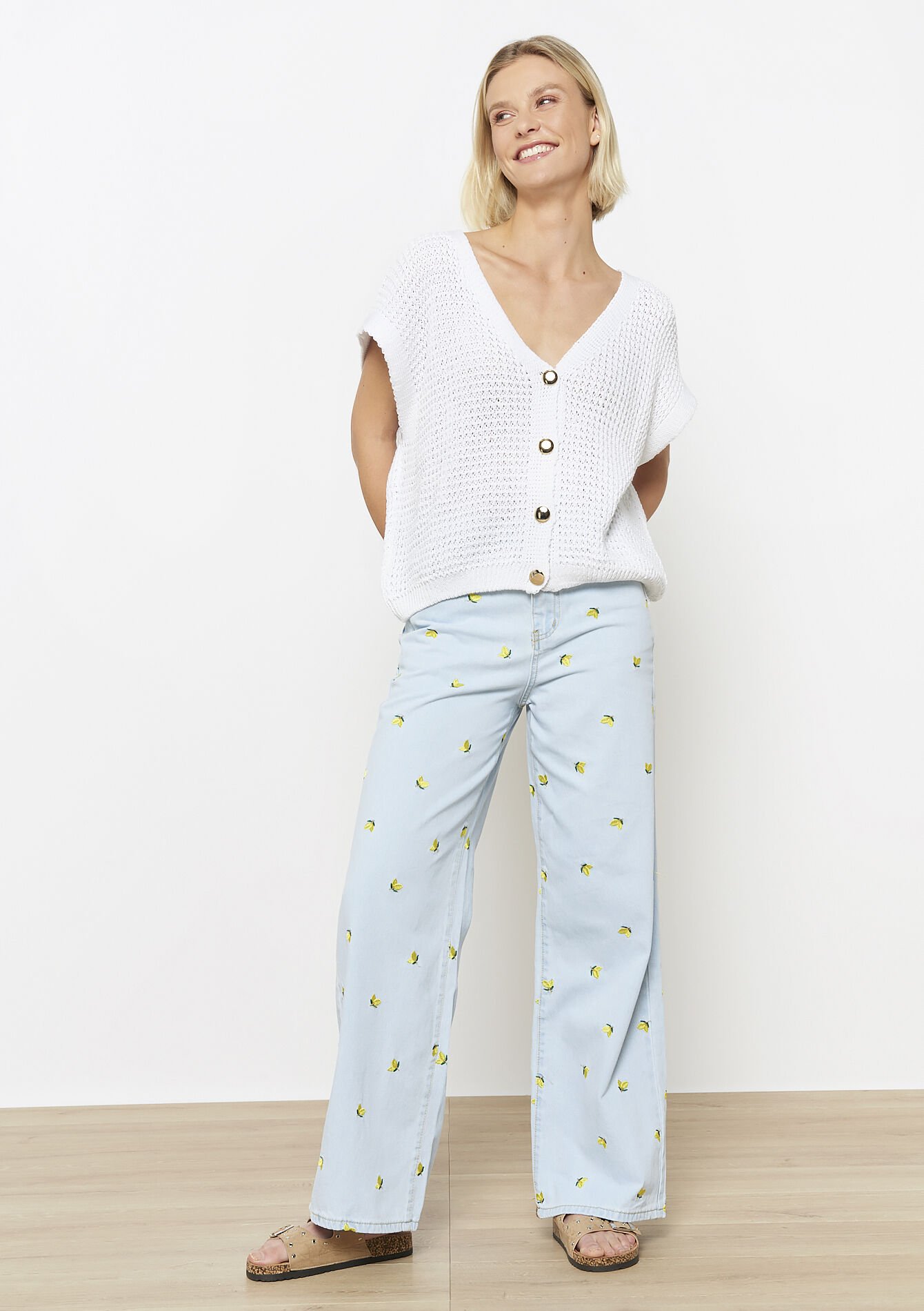 Gilet texturé à boutons, Gilet texturé à boutons - OFFWHITE - 02200499_1001